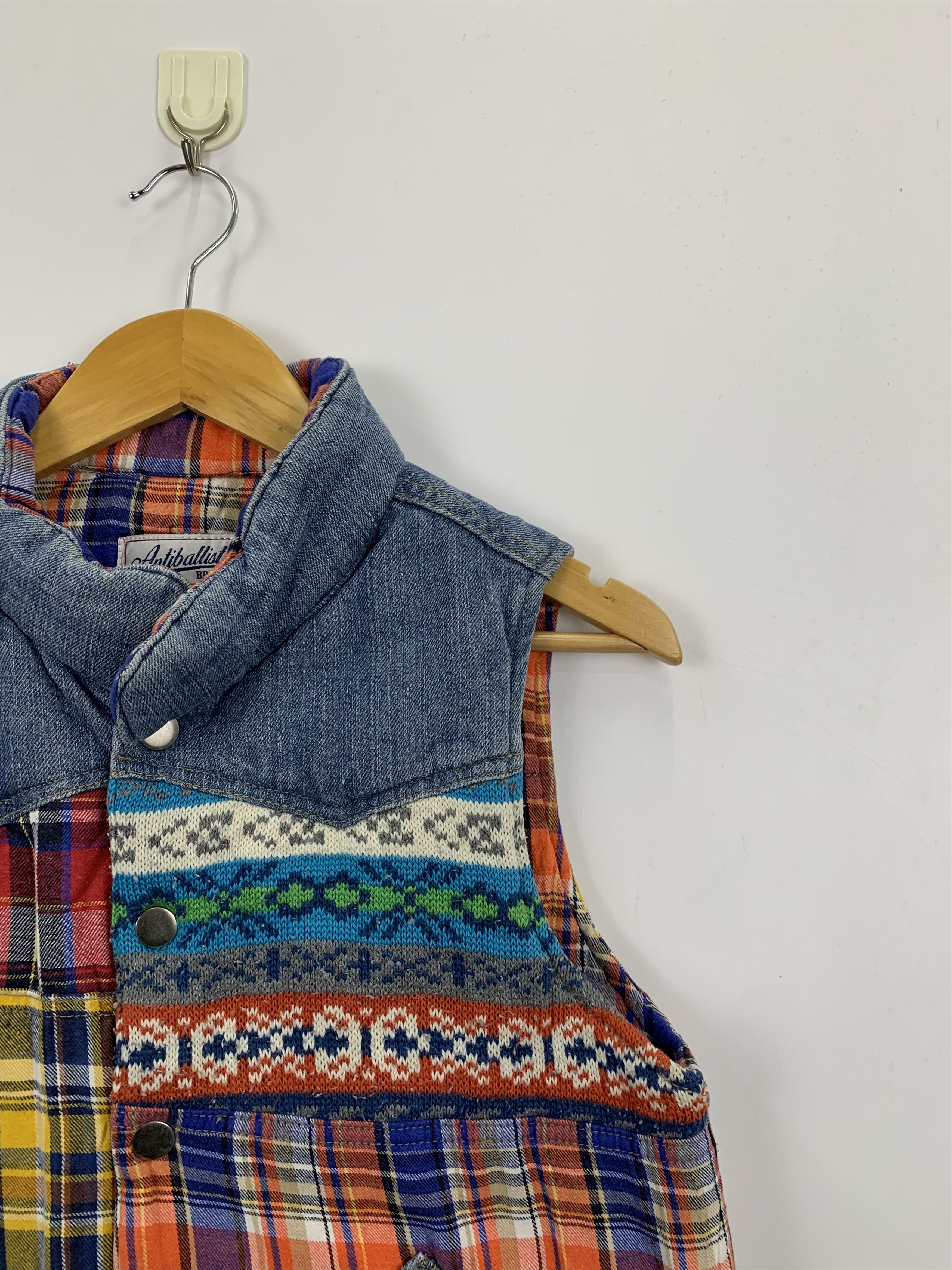 Vintage Vintage Antiballistic Patchwork Denim Vest Native Style Size US S / EU 44-46 / 1 - 6 Thumbnail