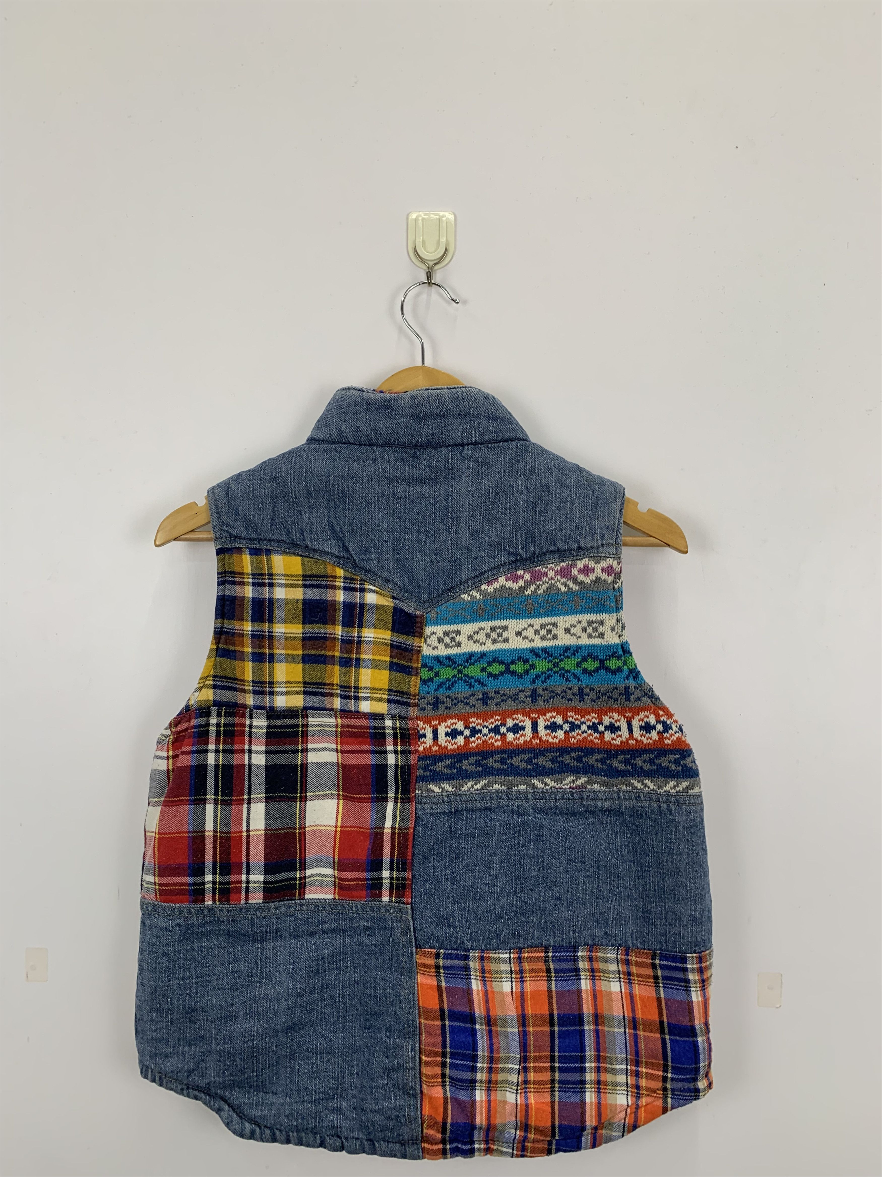 Vintage Vintage Antiballistic Patchwork Denim Vest Native Style Size US S / EU 44-46 / 1 - 3 Thumbnail