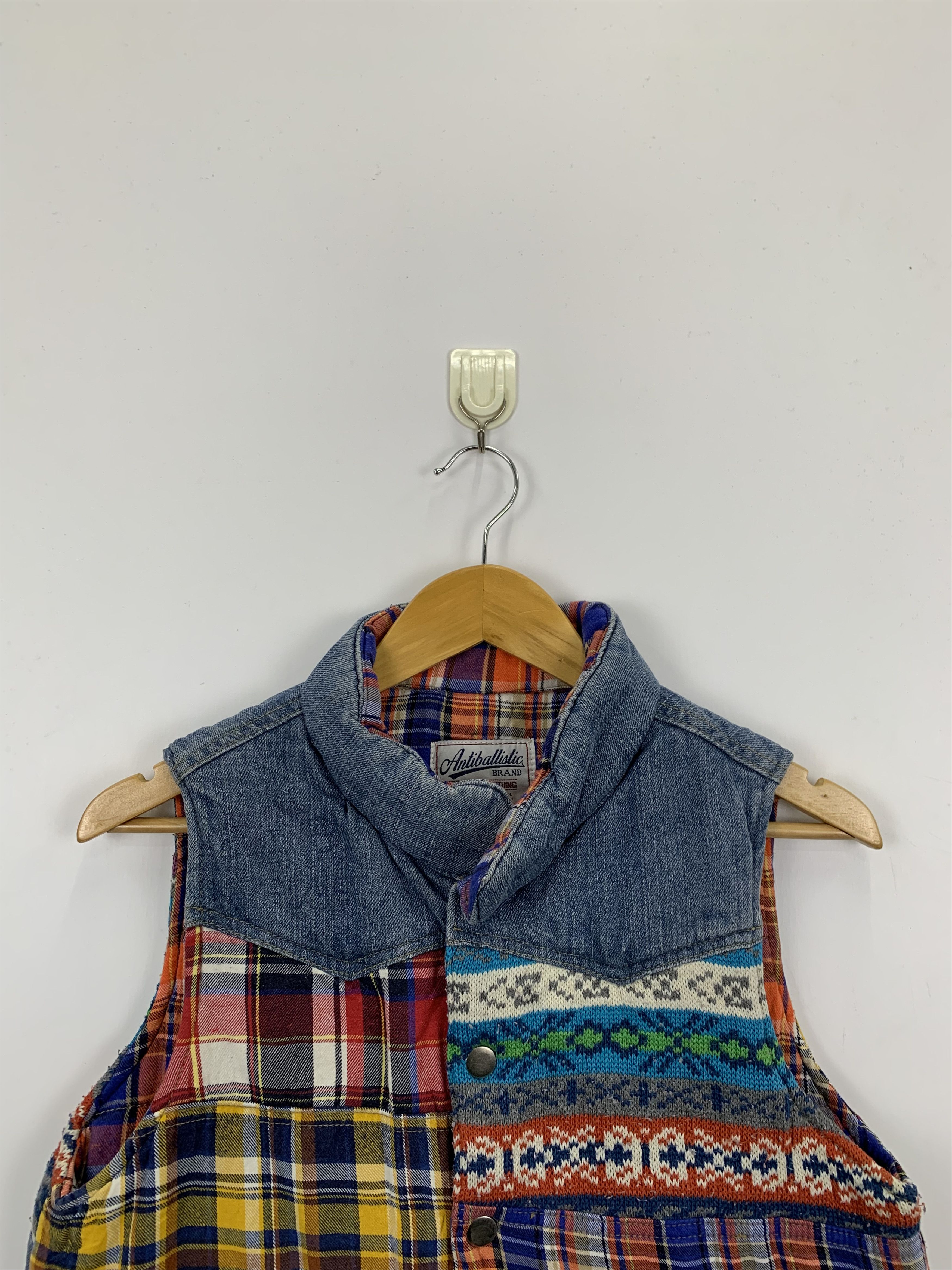 Vintage Vintage Antiballistic Patchwork Denim Vest Native Style Size US S / EU 44-46 / 1 - 2 Thumbnail