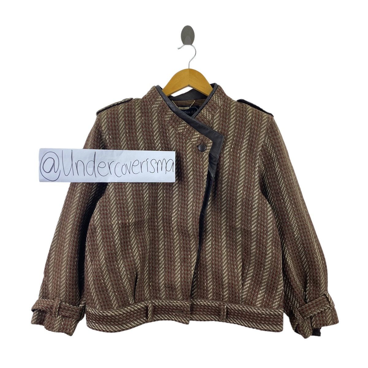 Vintage Vintage CHRISTIAN ADA Stripes Wool Brown Coat Jacket Size M / US 6-8 / IT 42-44 - 1 Thumbnail