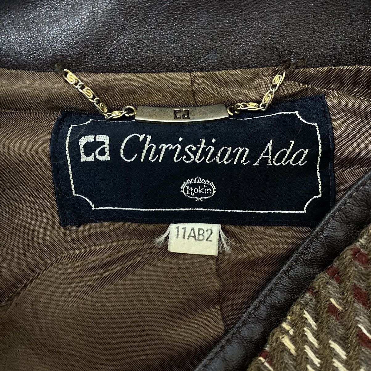 Vintage Vintage CHRISTIAN ADA Stripes Wool Brown Coat Jacket Size M / US 6-8 / IT 42-44 - 4 Thumbnail