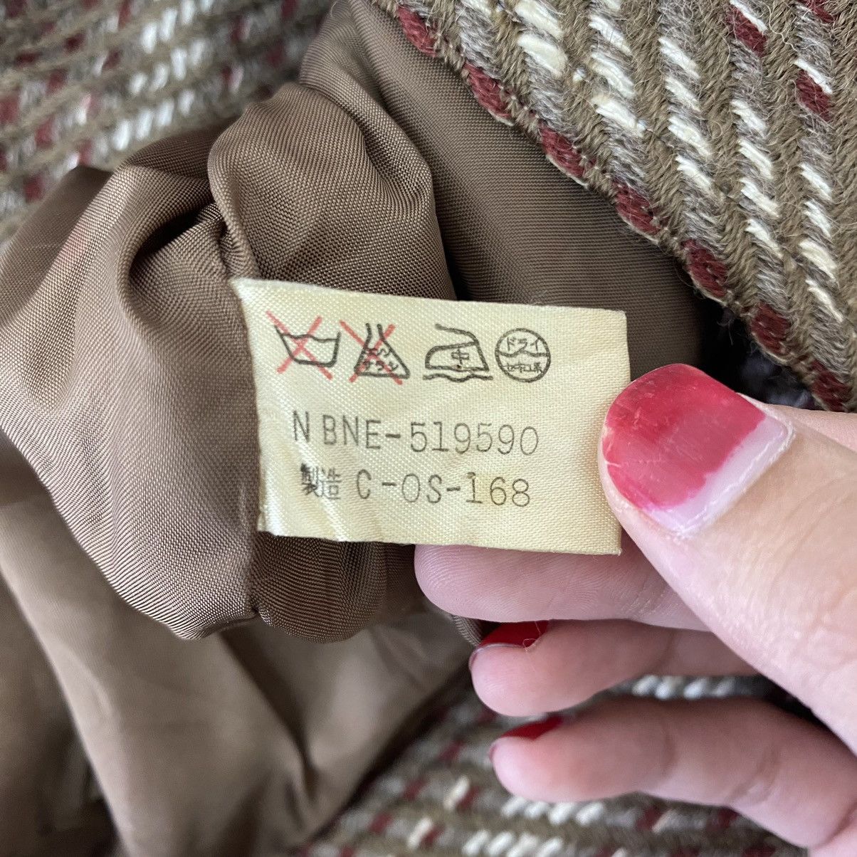 Vintage Vintage CHRISTIAN ADA Stripes Wool Brown Coat Jacket Size M / US 6-8 / IT 42-44 - 5 Thumbnail