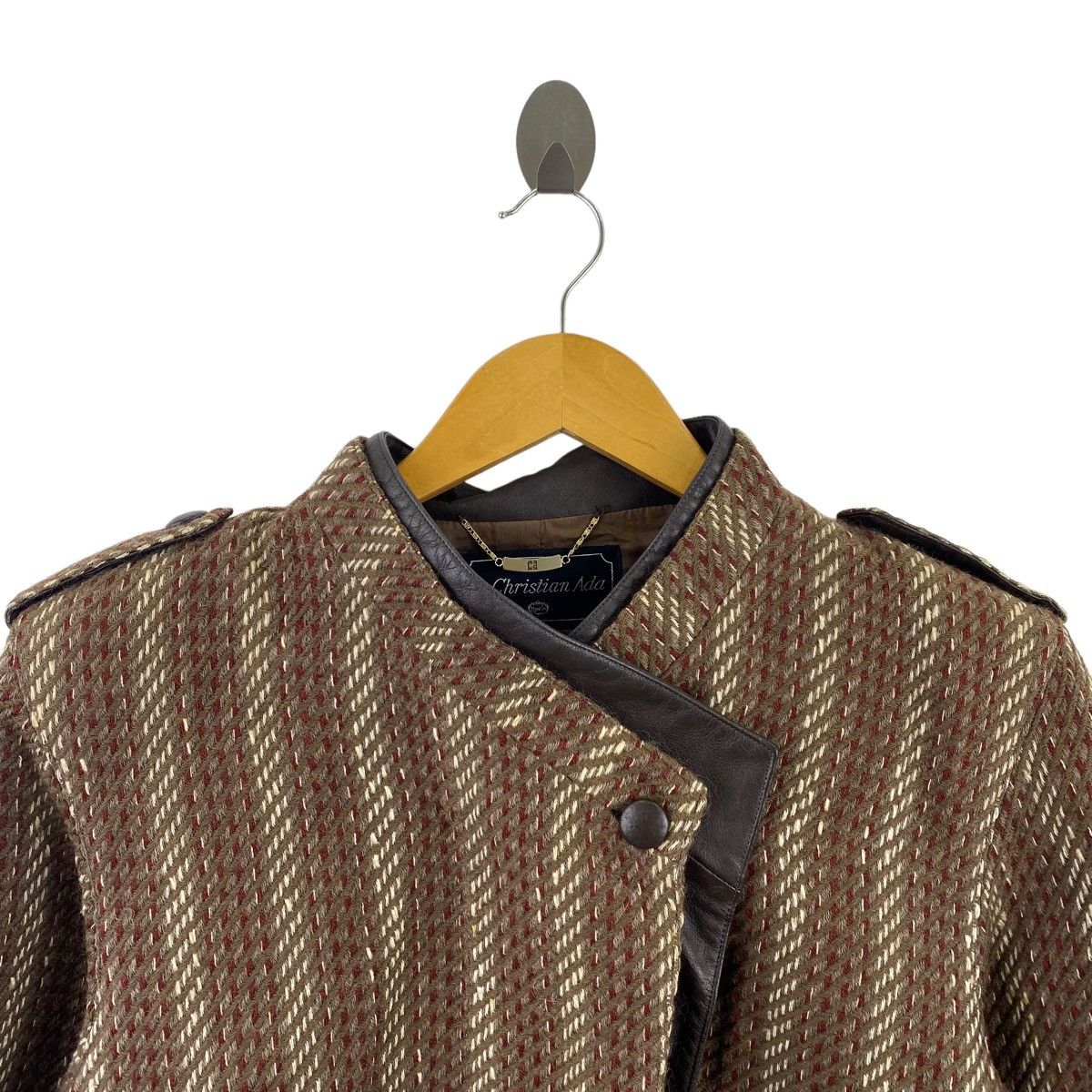 Vintage Vintage CHRISTIAN ADA Stripes Wool Brown Coat Jacket Size M / US 6-8 / IT 42-44 - 2 Thumbnail