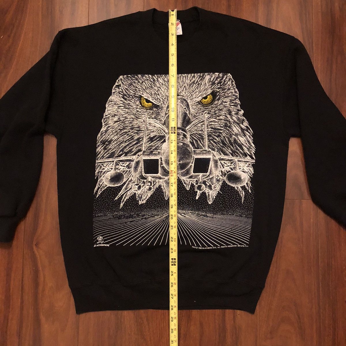 Jerzees × Vintage Vintage 90s Blackbird intl Bald Eagle Fighter Jet Sweatshirt Size US XL / EU 56 / 4 - 2 Thumbnail