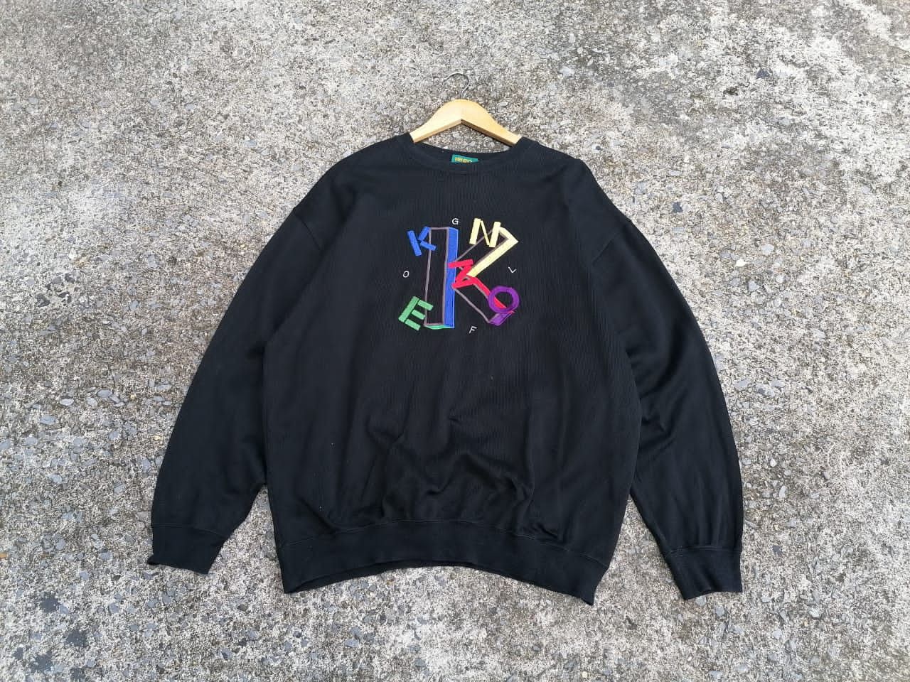 image of Kenzo Golf Embroidered Sweatshirt in Black, Men's (Size Large)