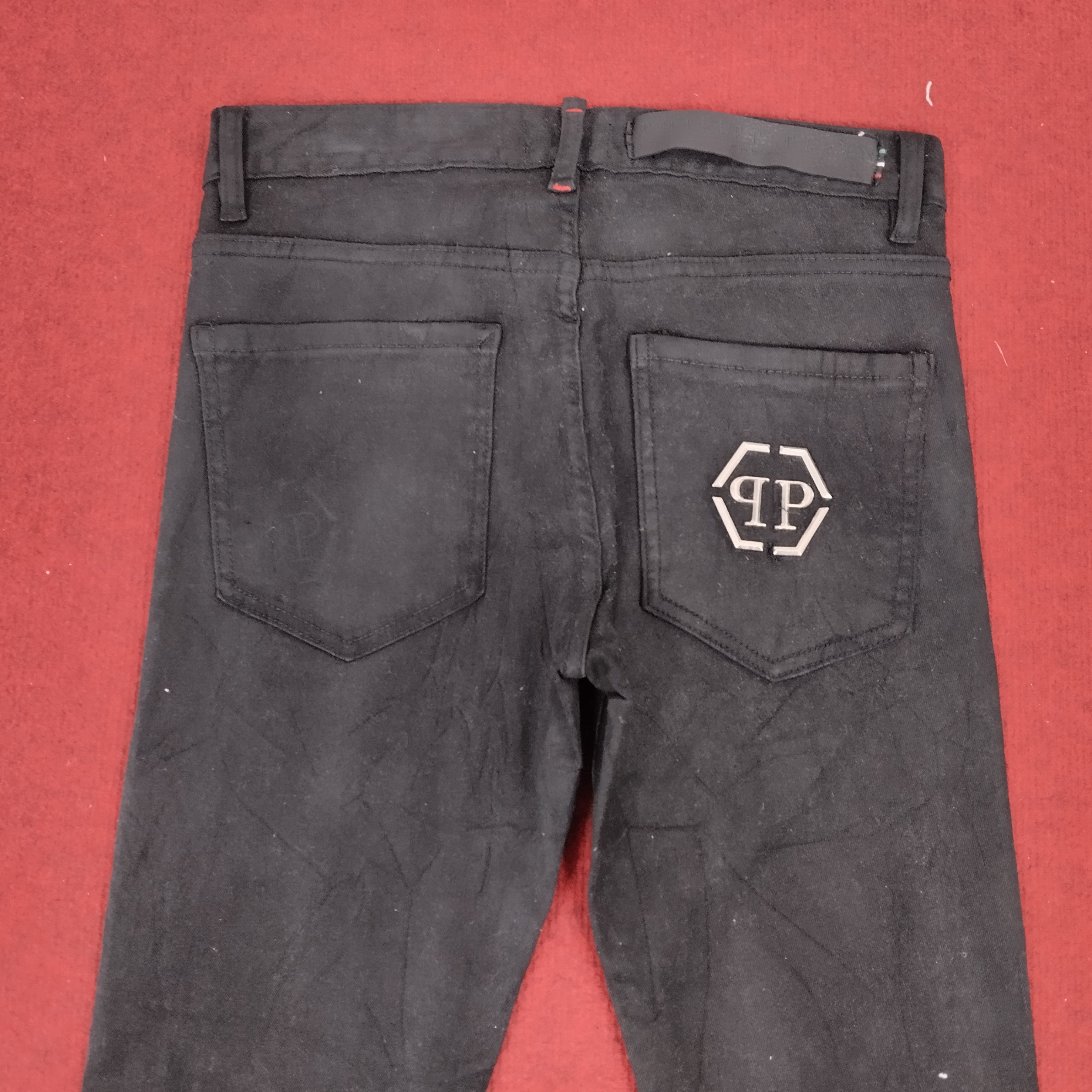 Philipp Plein × Vintage Philipp Plein Italian Brand Black Trousers Jeans Size US 30 / EU 46 - 6 Thumbnail