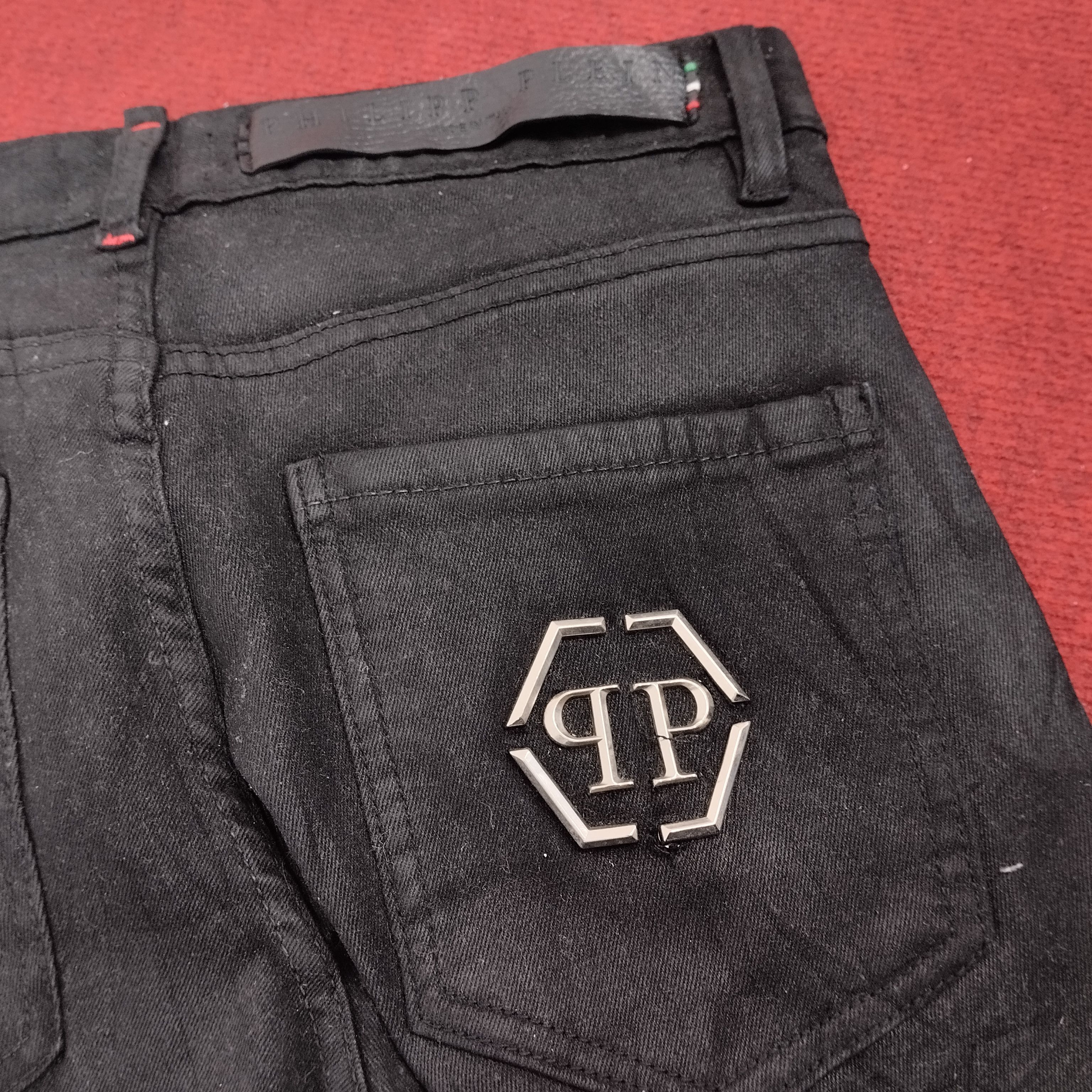 Philipp Plein × Vintage Philipp Plein Italian Brand Black Trousers Jeans Size US 30 / EU 46 - 12 Thumbnail