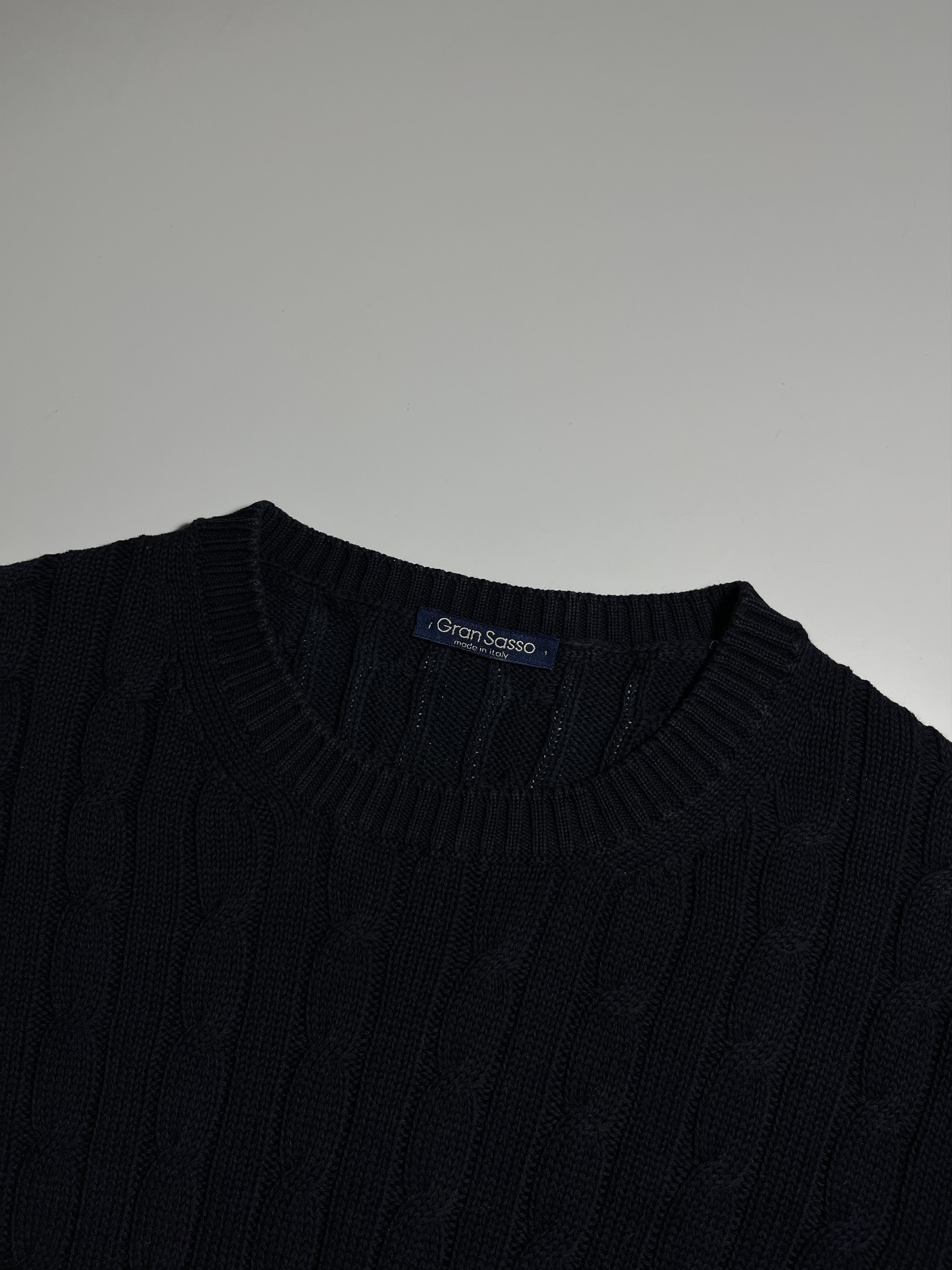 Gran Sasso Gran Sasso Cable Knit Navy Sweater Size M Size US M / EU 48-50 / 2 - 7 Thumbnail