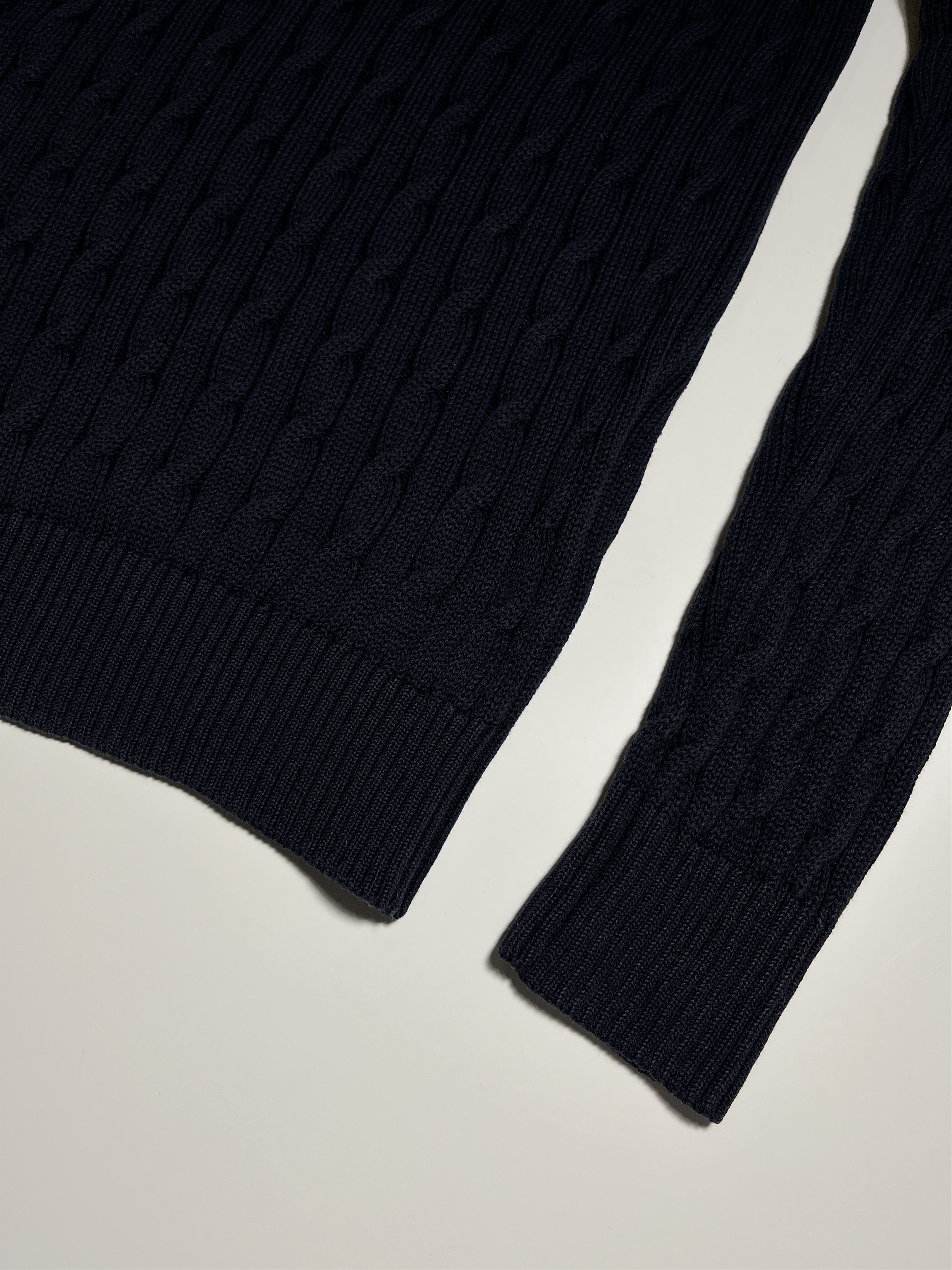 Gran Sasso Gran Sasso Cable Knit Navy Sweater Size M Size US M / EU 48-50 / 2 - 10 Thumbnail