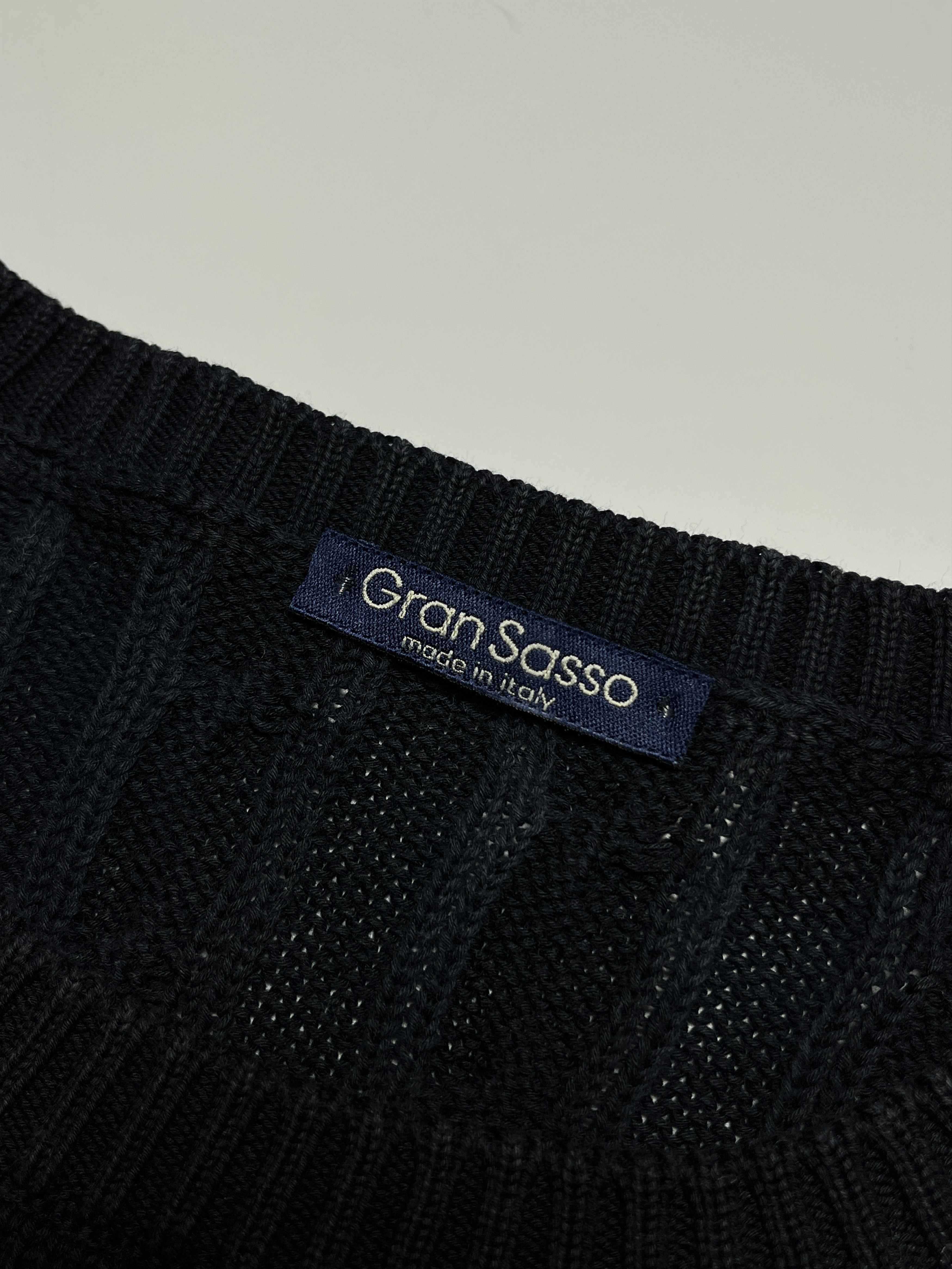Gran Sasso Gran Sasso Cable Knit Navy Sweater Size M Size US M / EU 48-50 / 2 - 8 Thumbnail