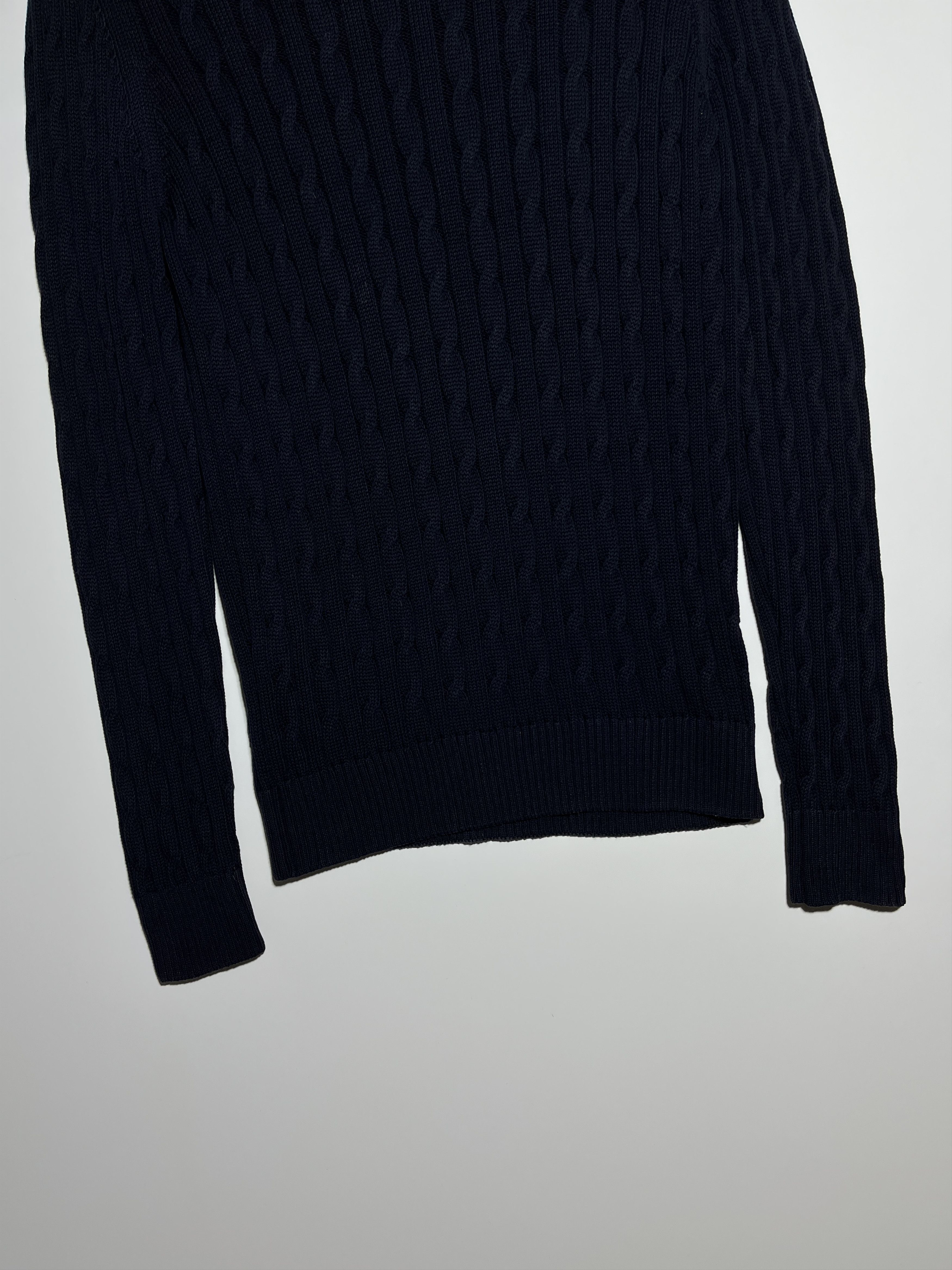 Gran Sasso Gran Sasso Cable Knit Navy Sweater Size M Size US M / EU 48-50 / 2 - 6 Thumbnail