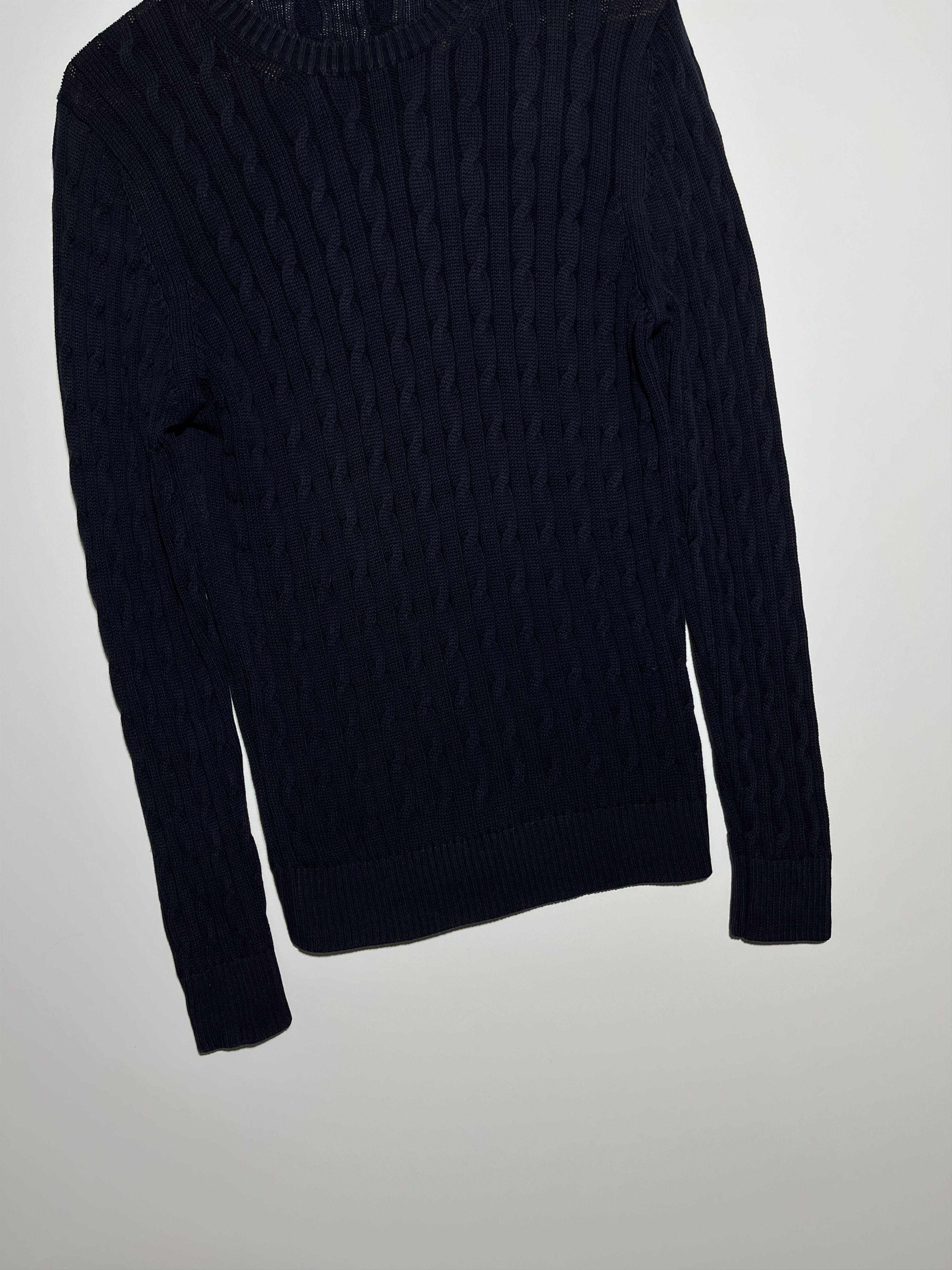 Gran Sasso Gran Sasso Cable Knit Navy Sweater Size M Size US M / EU 48-50 / 2 - 4 Thumbnail