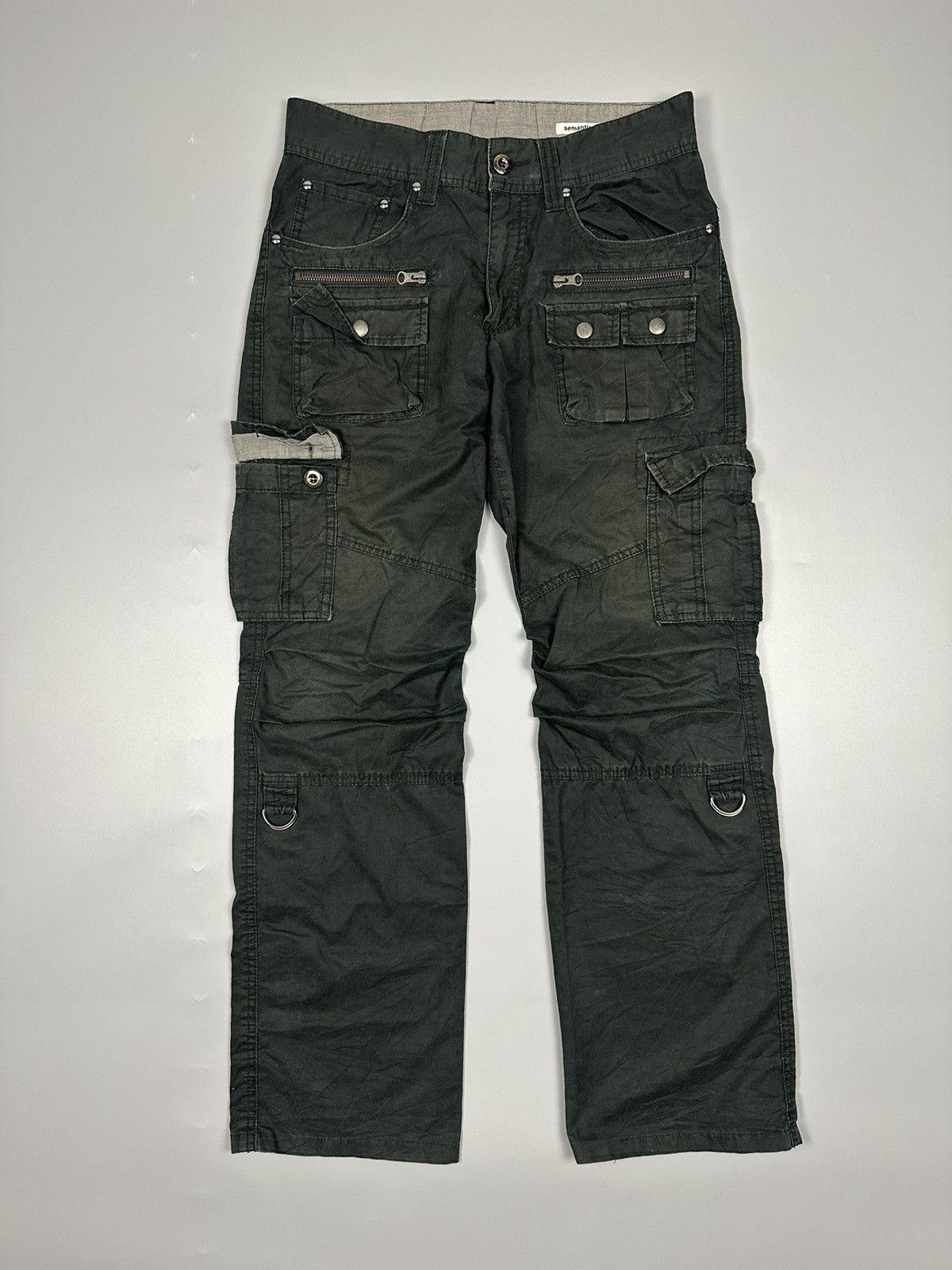 image of Seditionaries Semantic Design Cargo Pant With Multi Pockets in Black, Men's (Size 30)