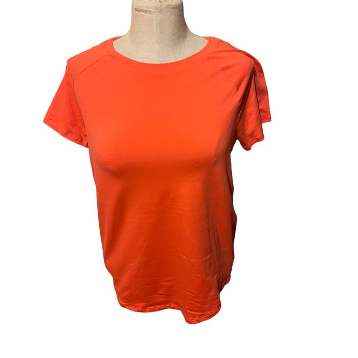 Target Basics All in Motion Orange Essential Crew Neck Short Sleeve Tee