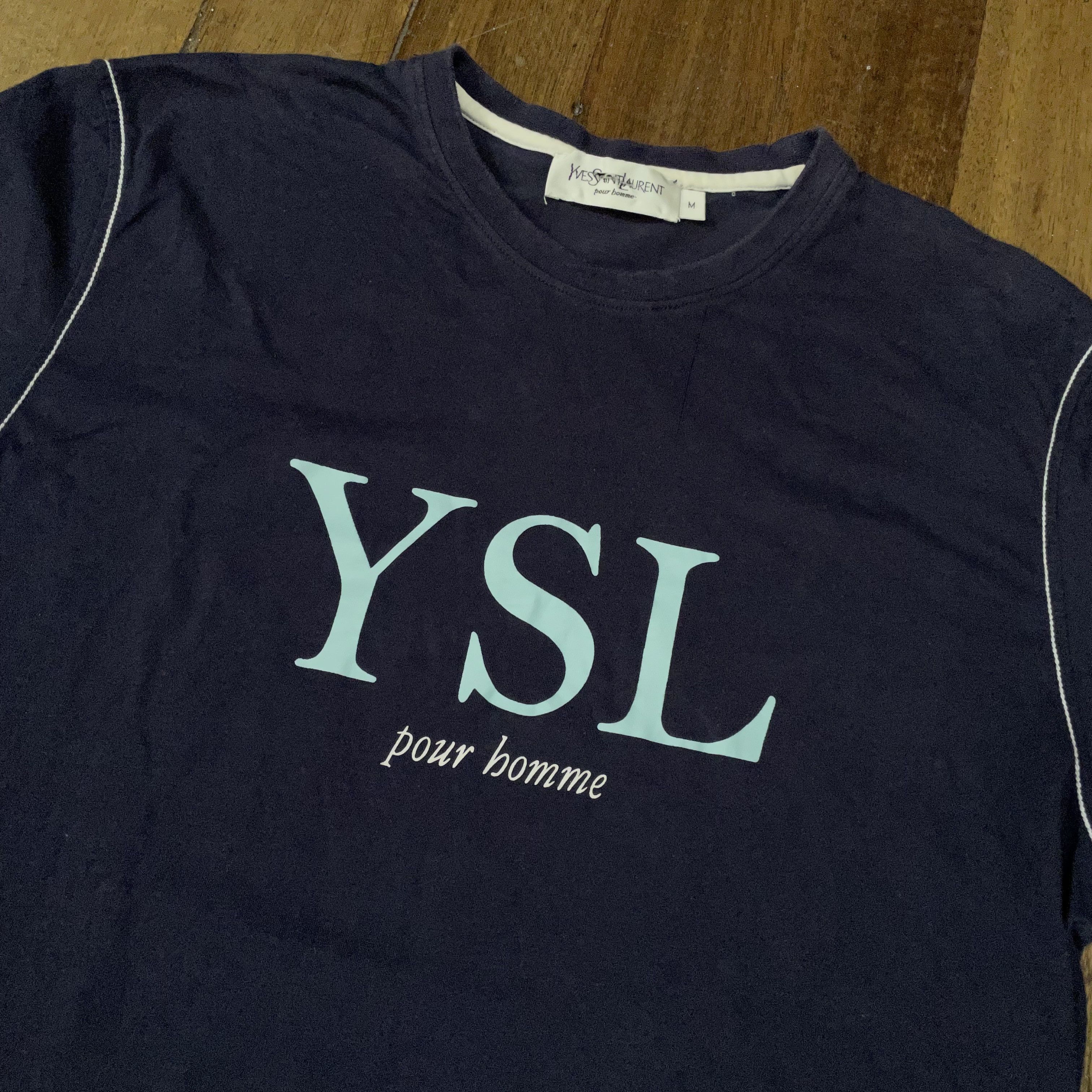 Vintage YSL Script Printed Double Layered shirt Size US M / EU 48-50 / 2 - 2 Thumbnail