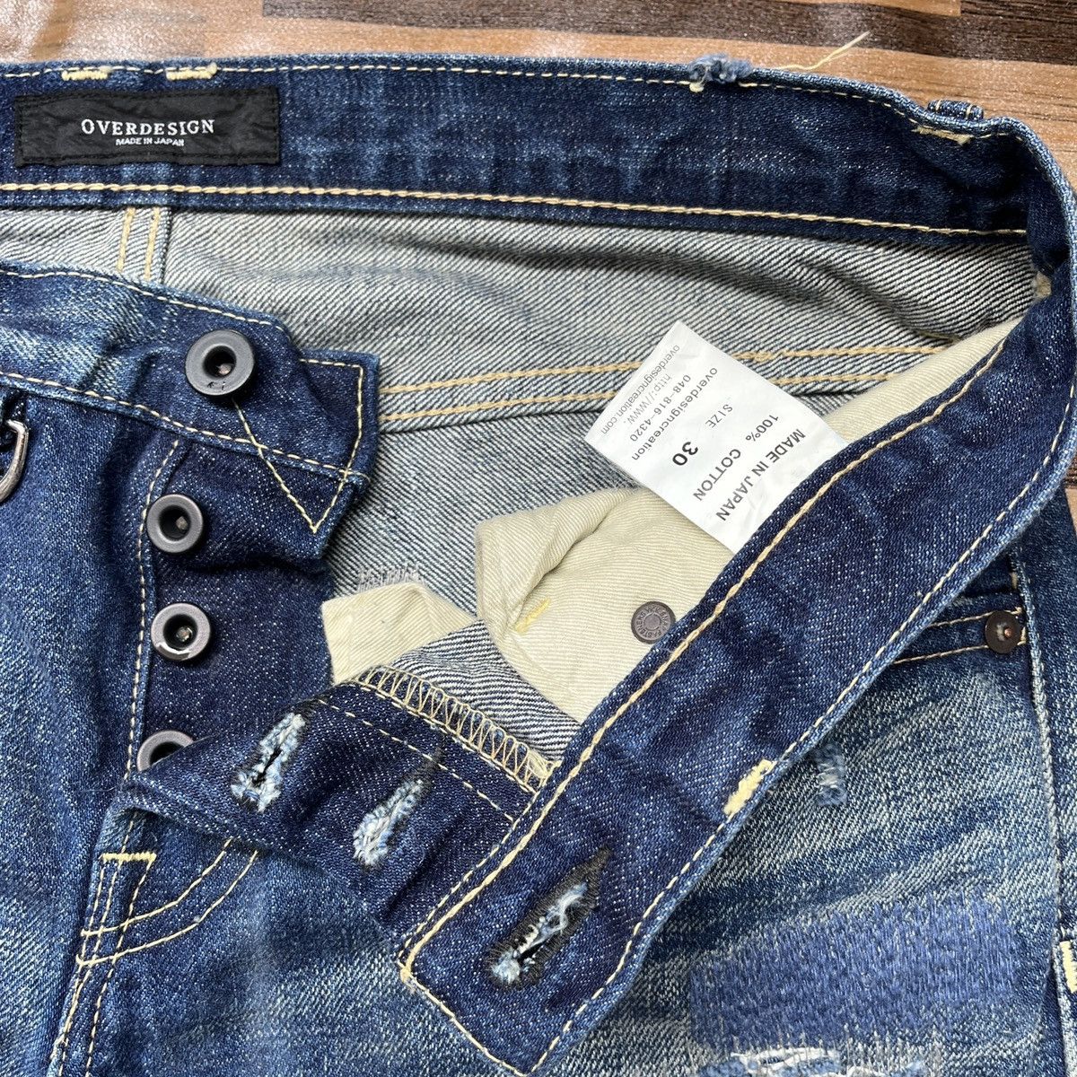 Other Redline Selvedge OverDesign Distressed Denim Jeans Matsuda Size US 30 / EU 46 - 8 Thumbnail