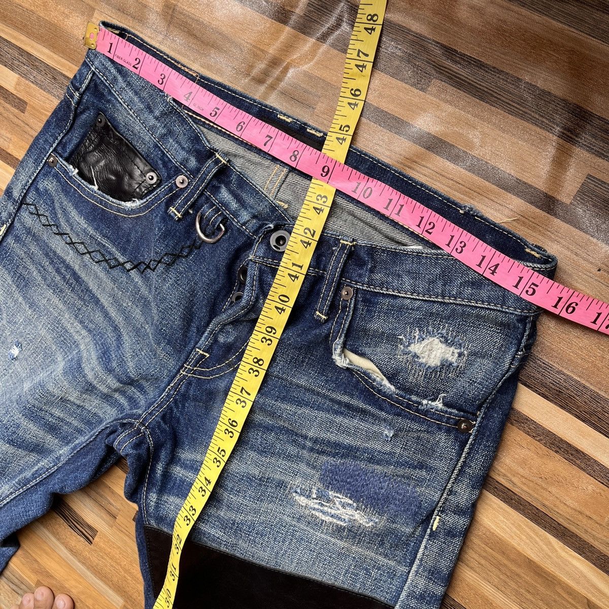 Other Redline Selvedge OverDesign Distressed Denim Jeans Matsuda Size US 30 / EU 46 - 3 Thumbnail