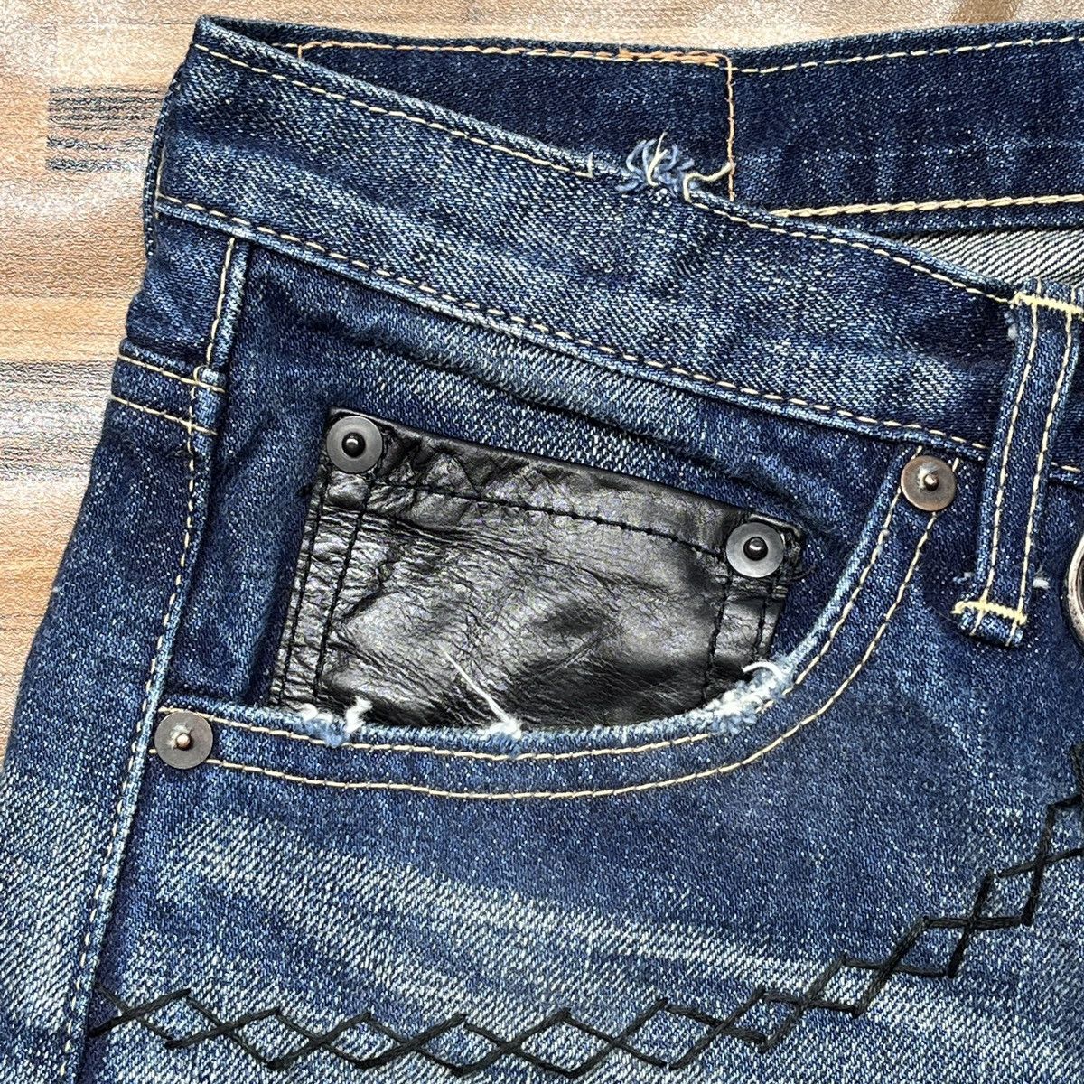 Other Redline Selvedge OverDesign Distressed Denim Jeans Matsuda Size US 30 / EU 46 - 7 Thumbnail