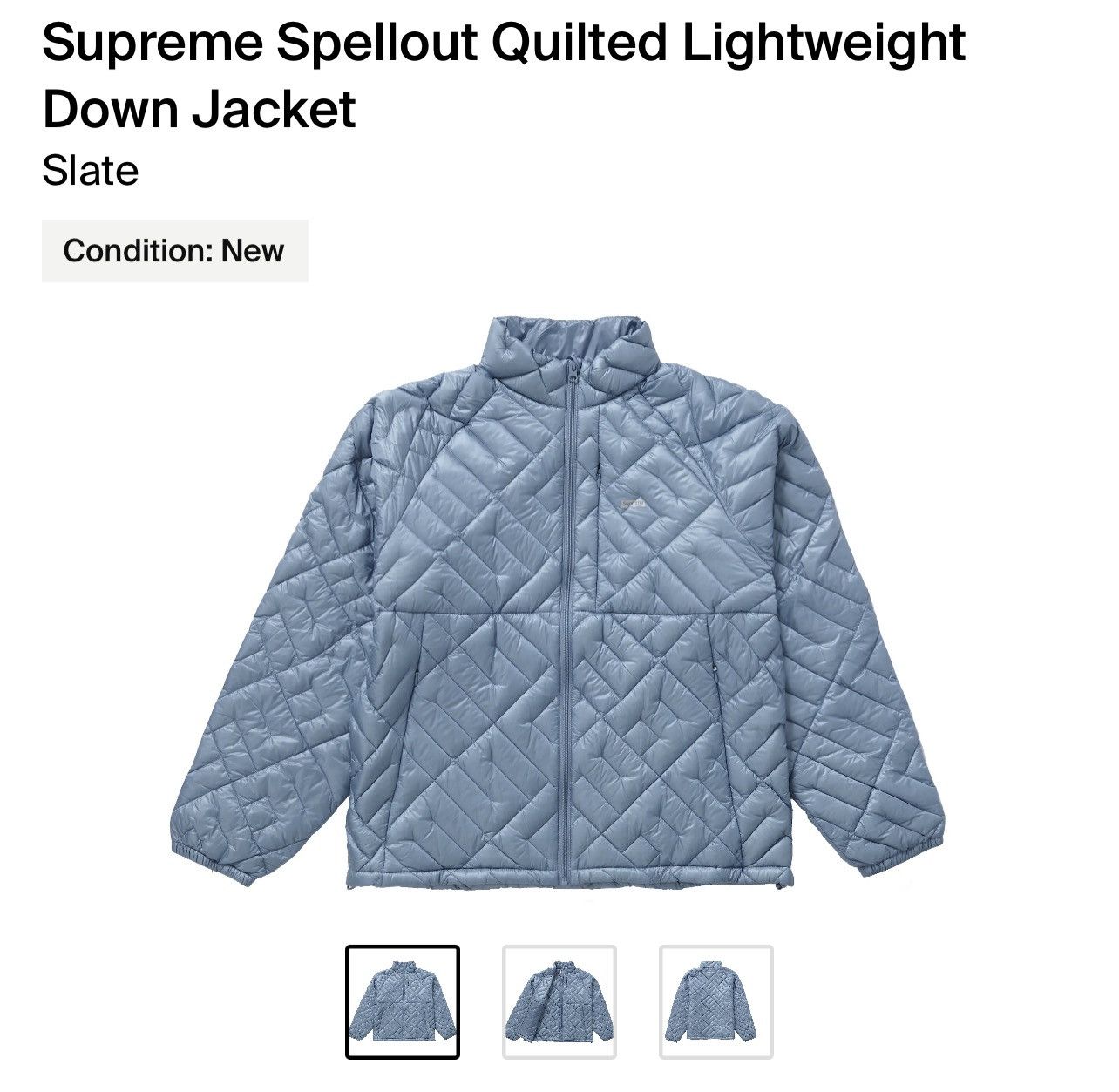 Supreme Spellout Quilted Lightweight ダウン-