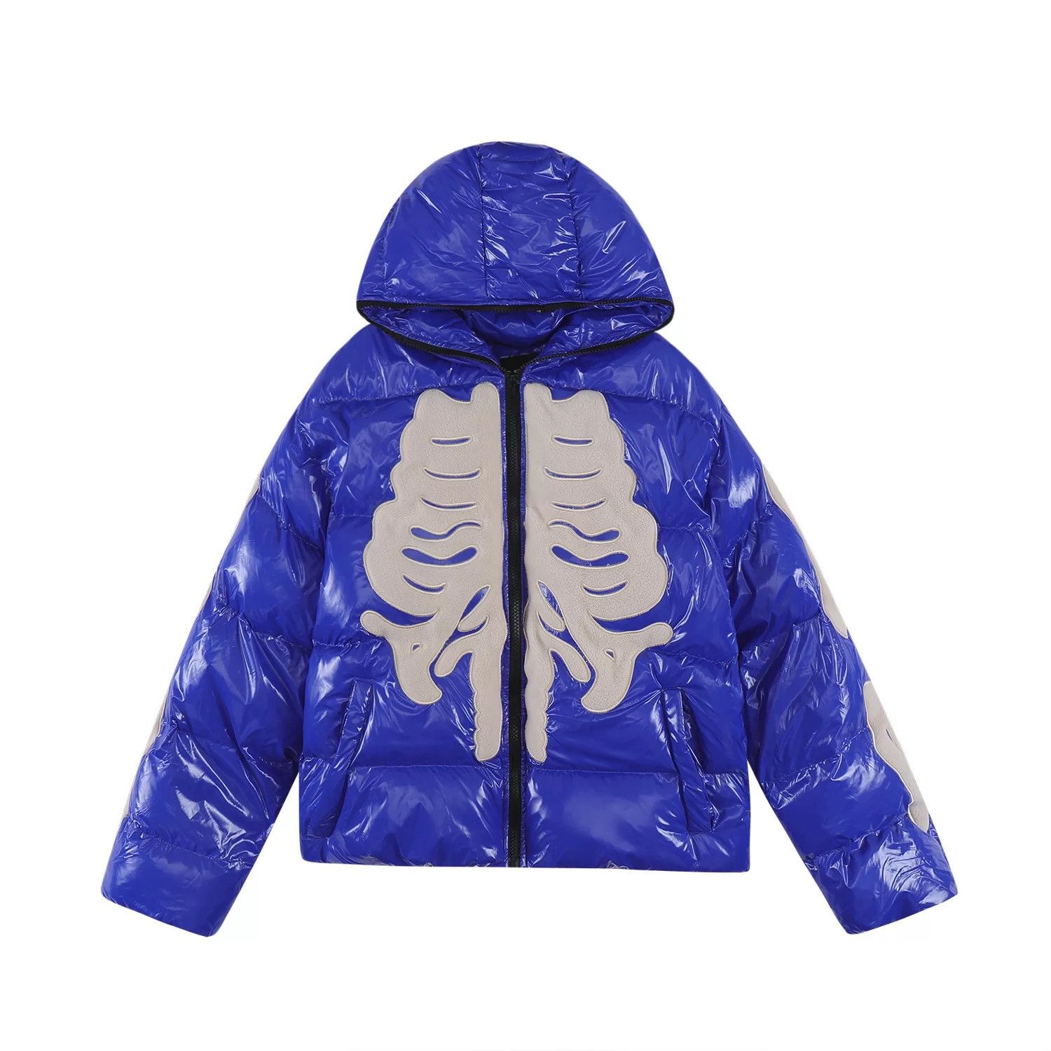 Winter Skeleton Patch Puffer Jacket