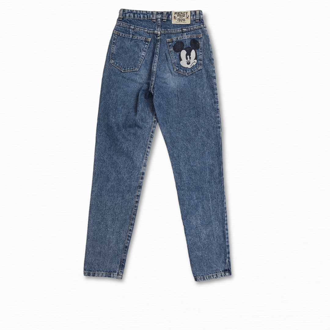 Mickey Mouse Vintage 90's MICKEY MOUSE Stone Wash high waisted jeans Size 25" / US 0 / IT 36 - 2 Thumbnail