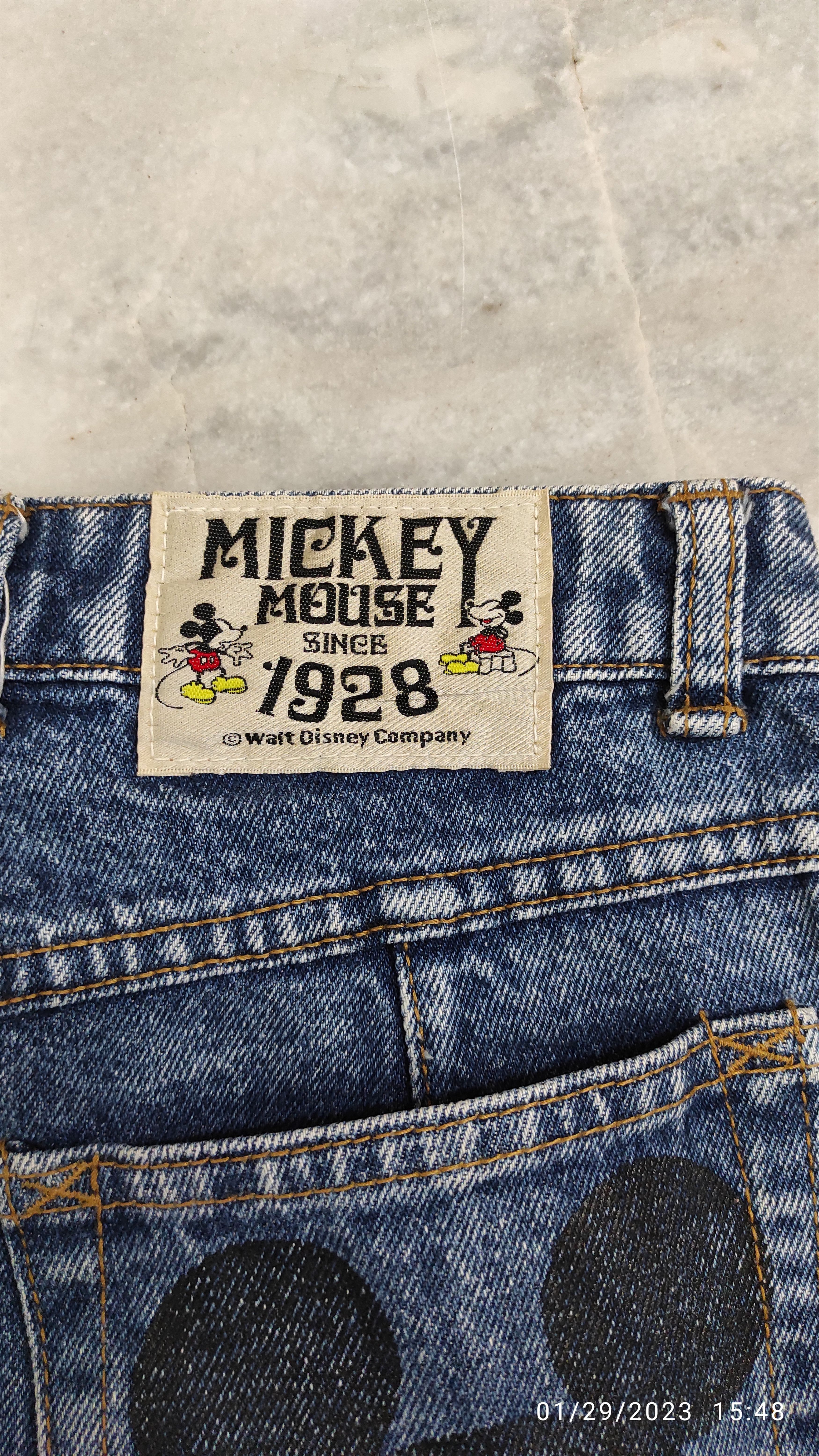 Mickey Mouse Vintage 90's MICKEY MOUSE Stone Wash high waisted jeans Size 25" / US 0 / IT 36 - 4 Thumbnail