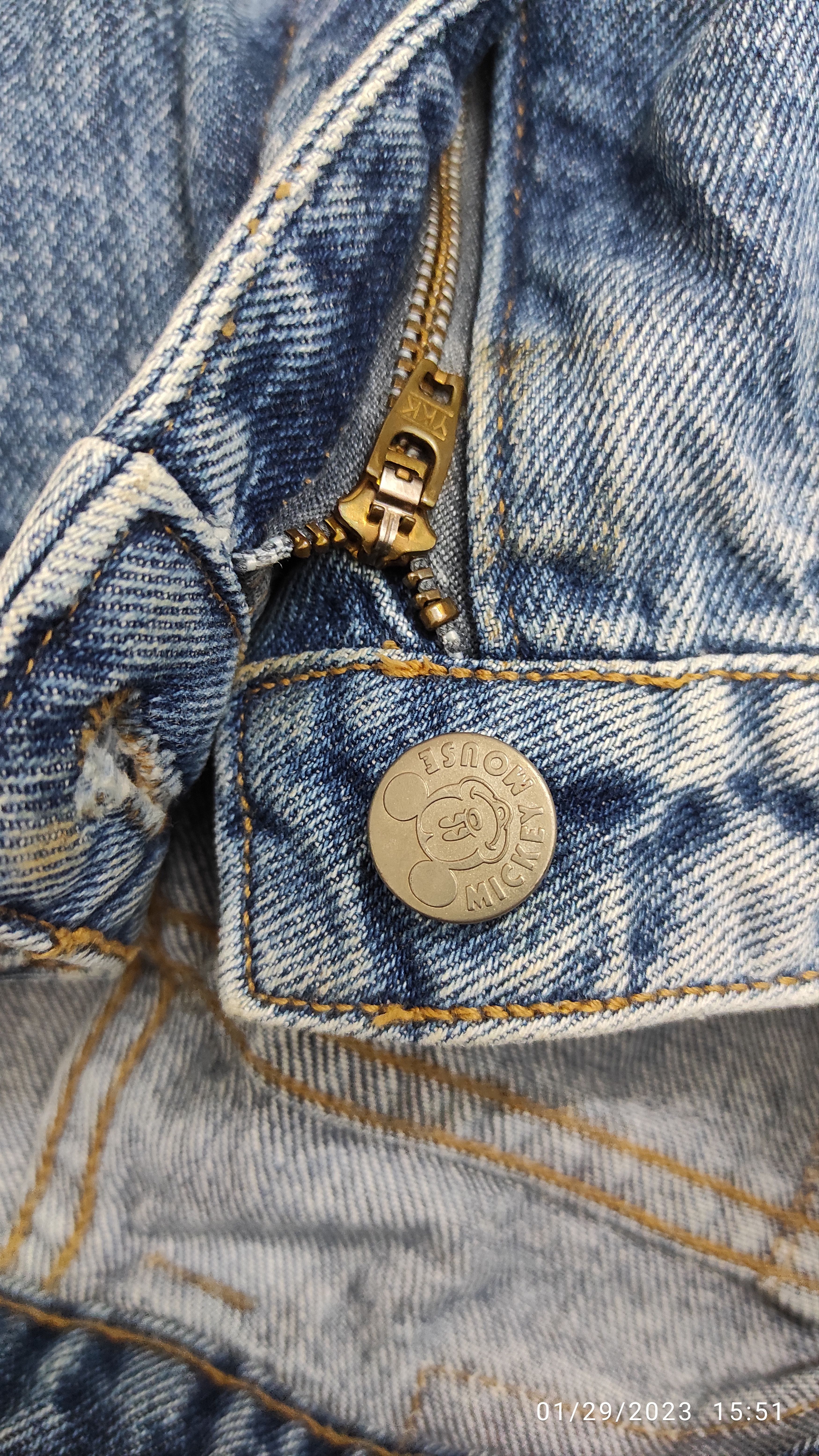 Mickey Mouse Vintage 90's MICKEY MOUSE Stone Wash high waisted jeans Size 25" / US 0 / IT 36 - 7 Thumbnail