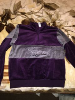 Supreme velour half zip pullover hot sale