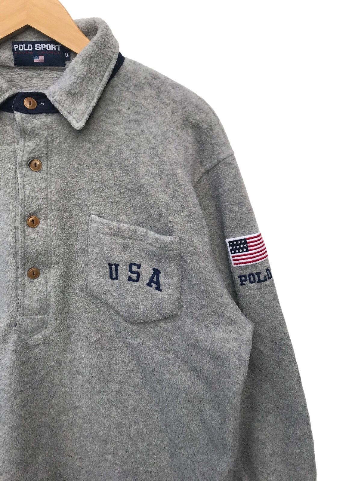 Polo Ralph Lauren Polo Sport Fleece Sweater Polo USA Flag Pocket Sweatshirt Size US XL / EU 56 / 4 - 3 Thumbnail