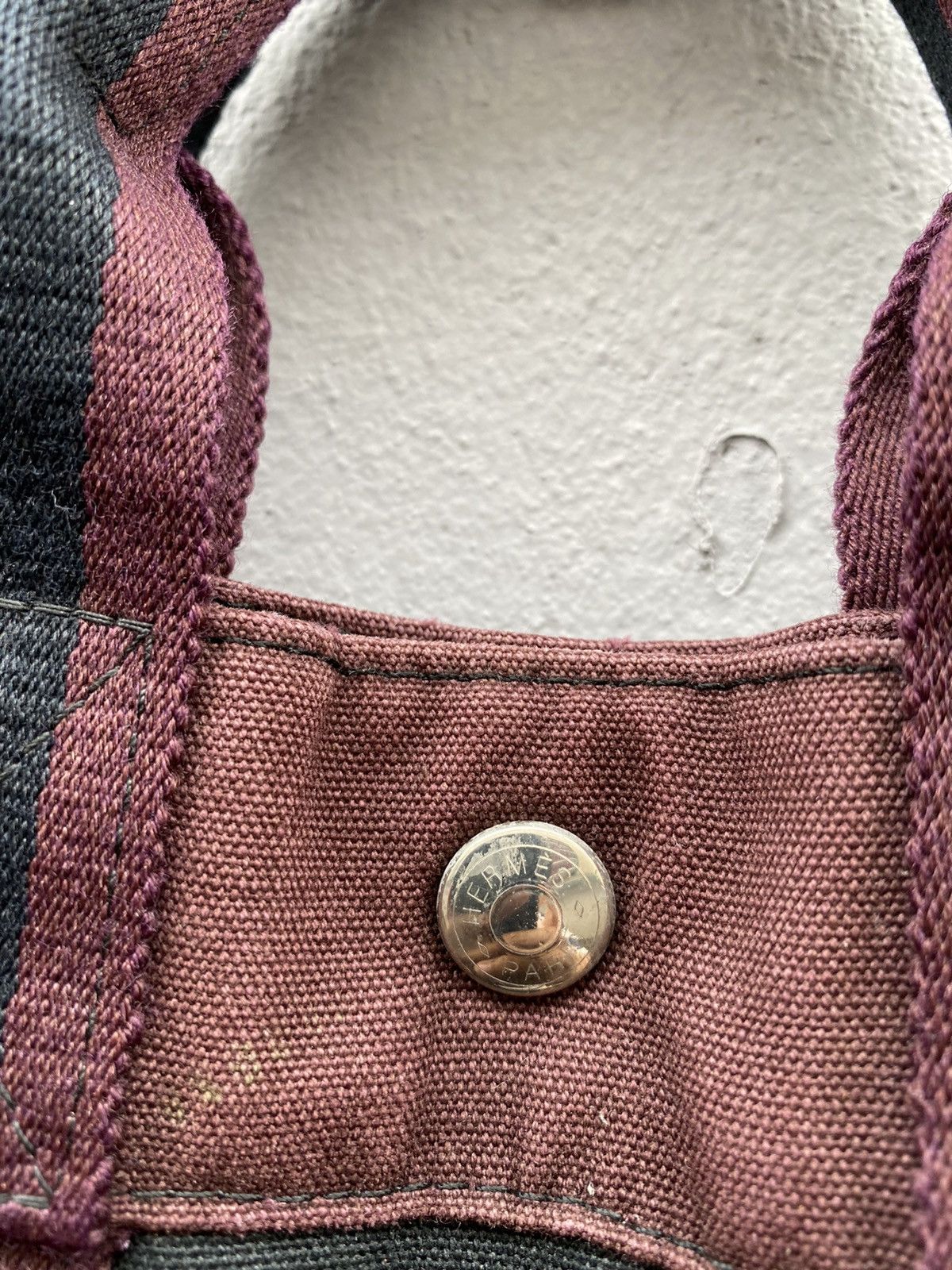 Hermes 💥Vintage HERMES Mini “HERLINE” Canvas Totebag Riri Zip Size ONE SIZE - 4 Thumbnail
