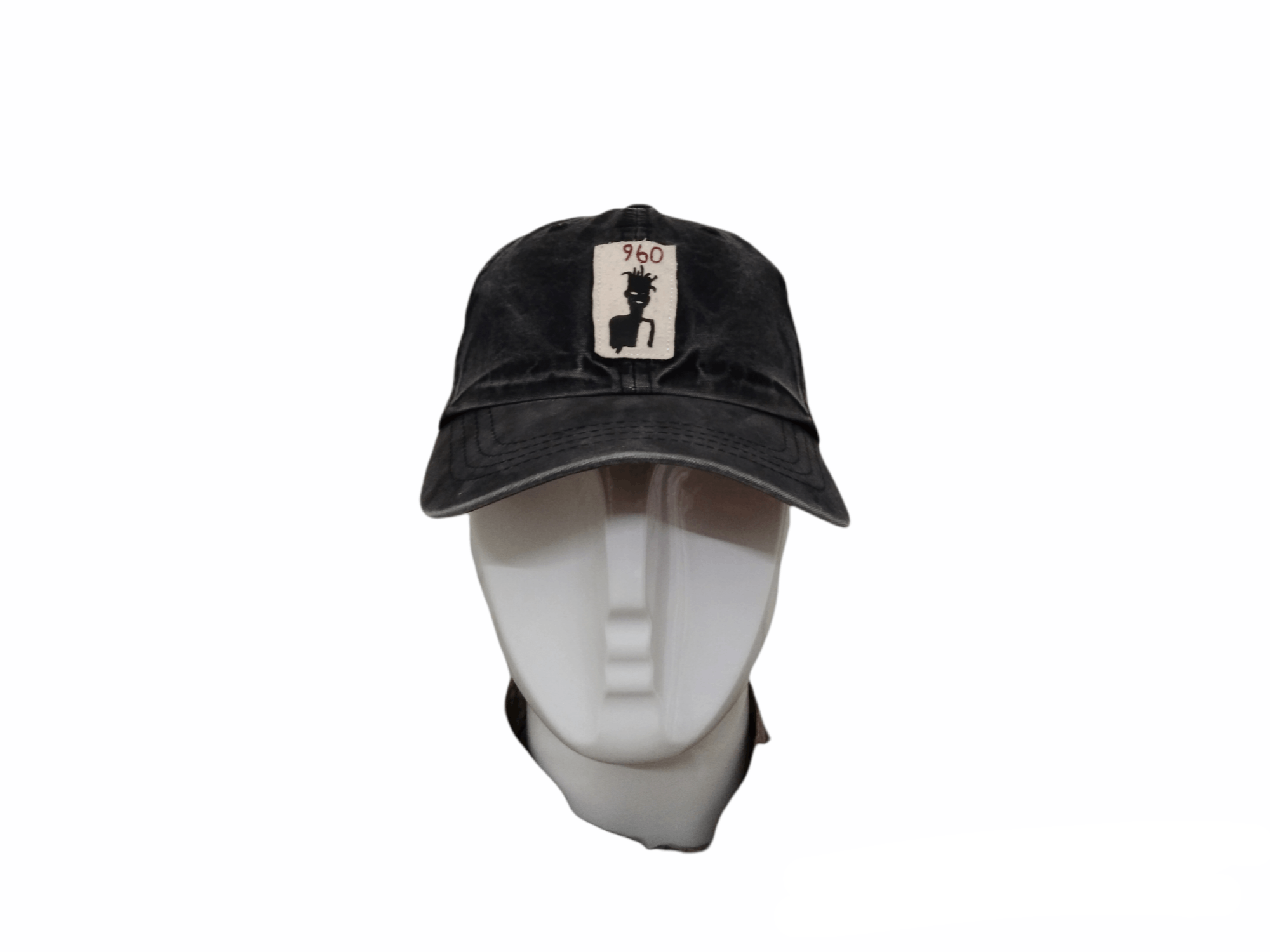 Japanese Brand × Jean-Michel Basquiat × Vintage JEAN MICHEL BASQUIAT BLACK WASHED DENIM STRAPBACK Size ONE SIZE - 3 Thumbnail