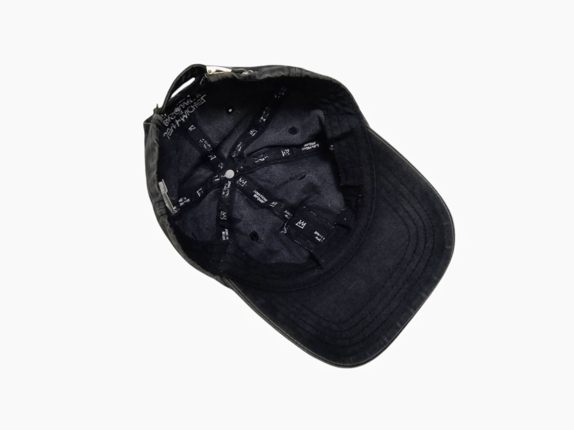 Japanese Brand × Jean-Michel Basquiat × Vintage JEAN MICHEL BASQUIAT BLACK WASHED DENIM STRAPBACK Size ONE SIZE - 11 Thumbnail