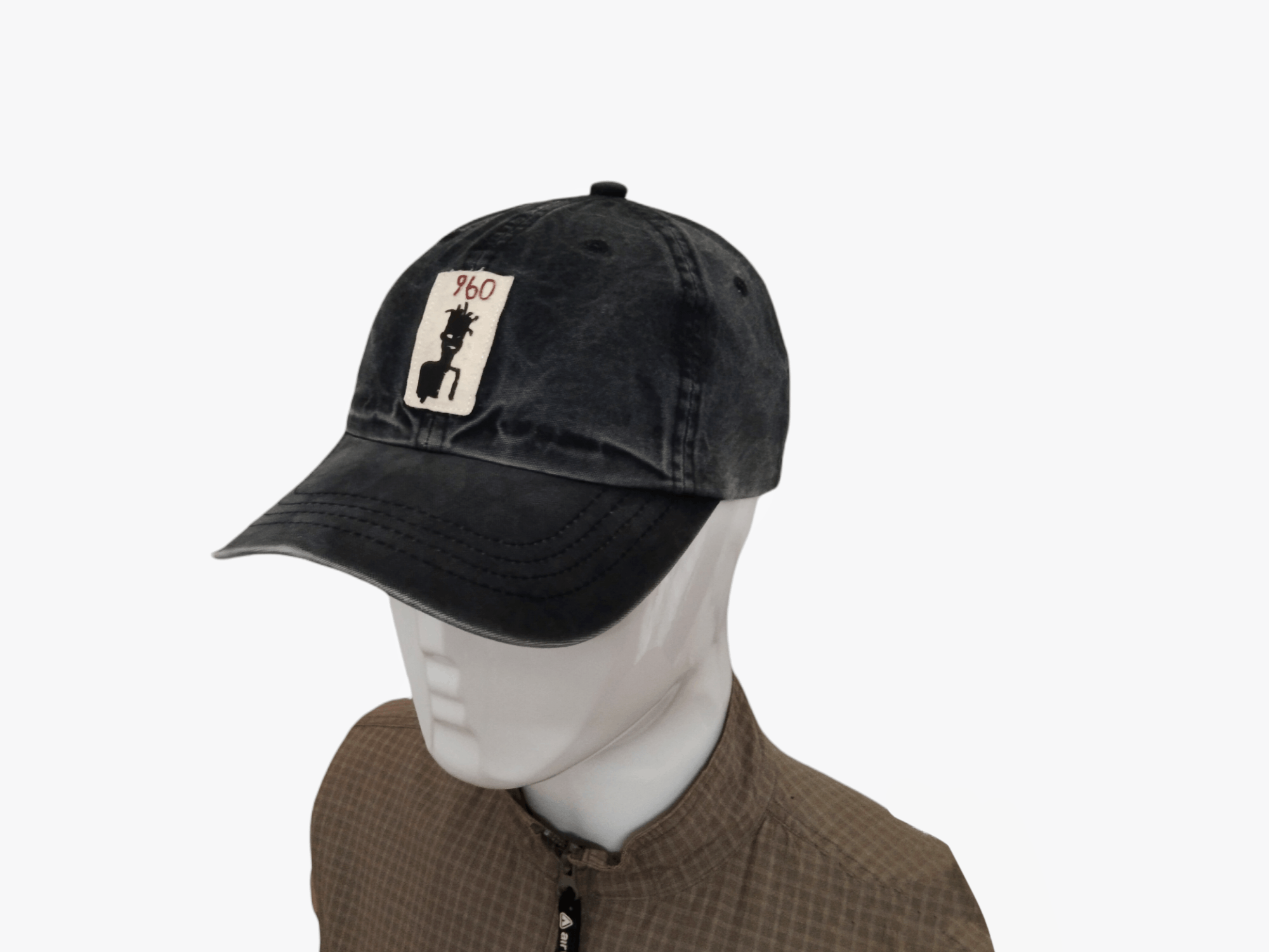 Japanese Brand × Jean-Michel Basquiat × Vintage JEAN MICHEL BASQUIAT BLACK WASHED DENIM STRAPBACK Size ONE SIZE - 4 Thumbnail