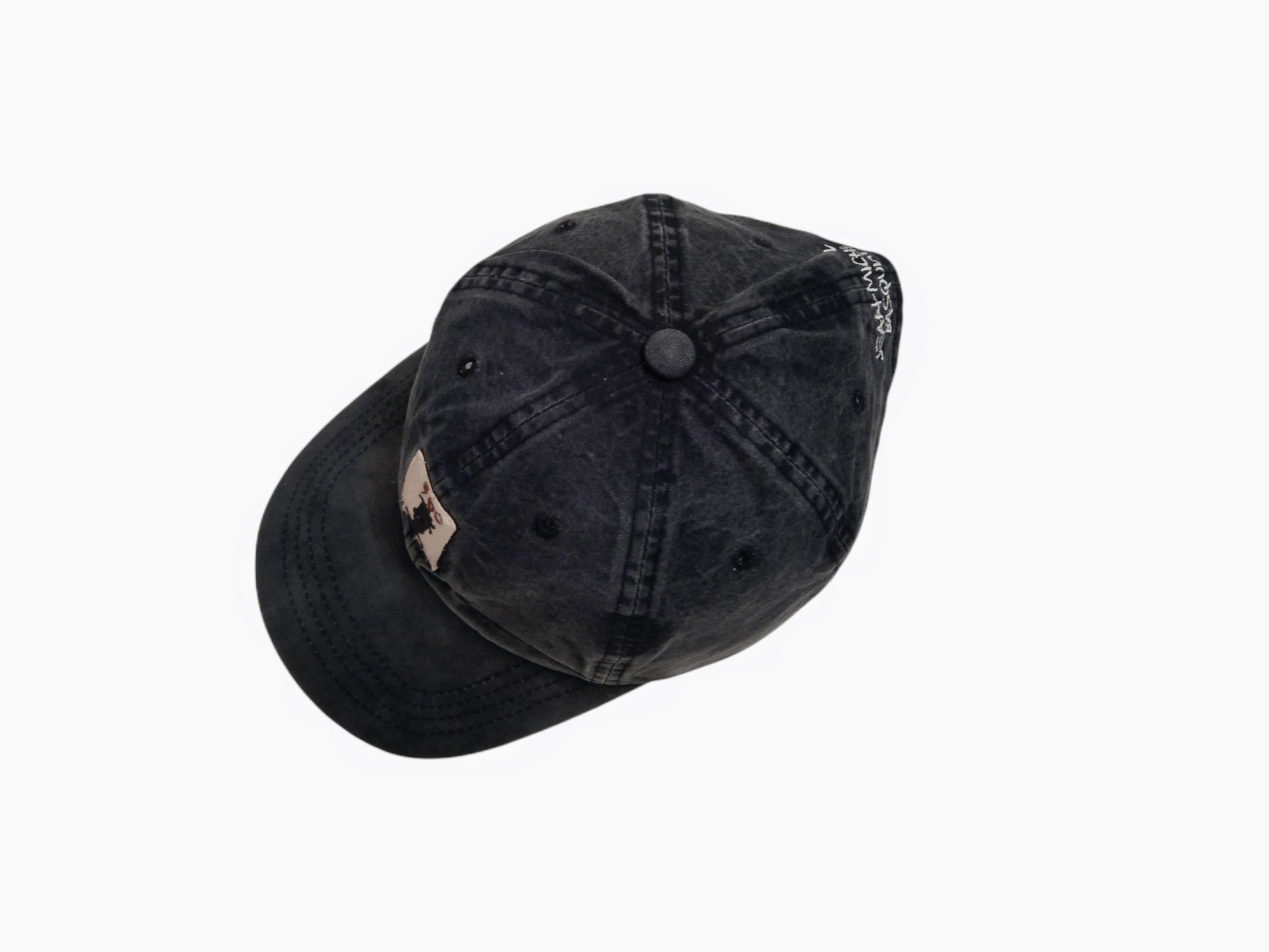 Japanese Brand × Jean-Michel Basquiat × Vintage JEAN MICHEL BASQUIAT BLACK WASHED DENIM STRAPBACK Size ONE SIZE - 8 Thumbnail