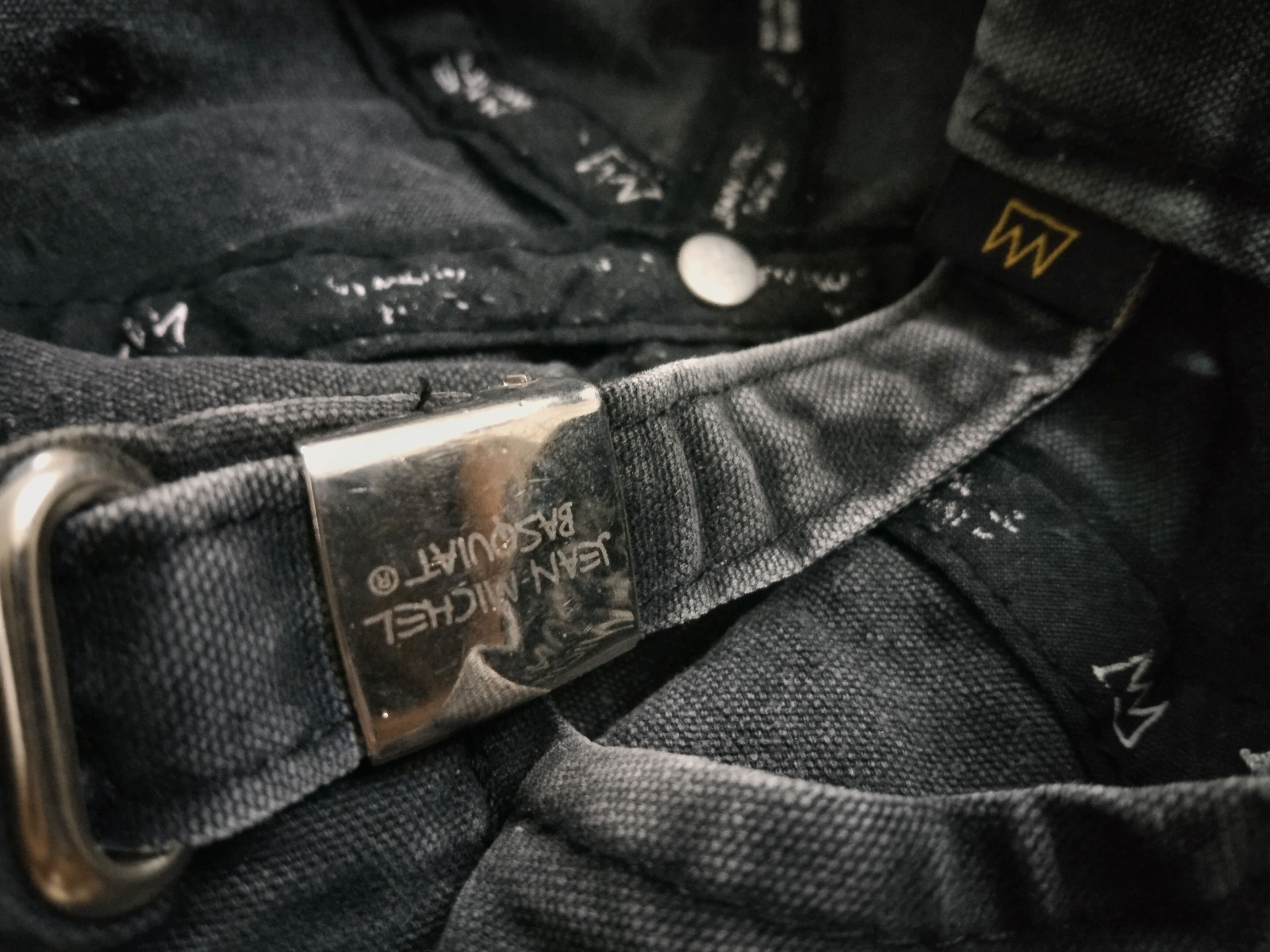Japanese Brand × Jean-Michel Basquiat × Vintage JEAN MICHEL BASQUIAT BLACK WASHED DENIM STRAPBACK Size ONE SIZE - 14 Thumbnail