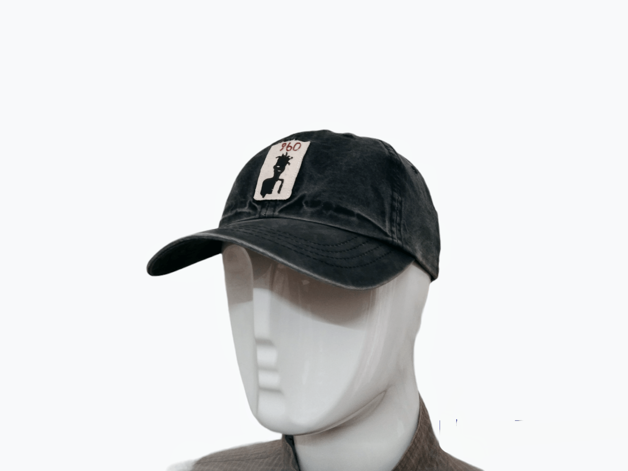 Japanese Brand × Jean-Michel Basquiat × Vintage JEAN MICHEL BASQUIAT BLACK WASHED DENIM STRAPBACK Size ONE SIZE - 2 Thumbnail