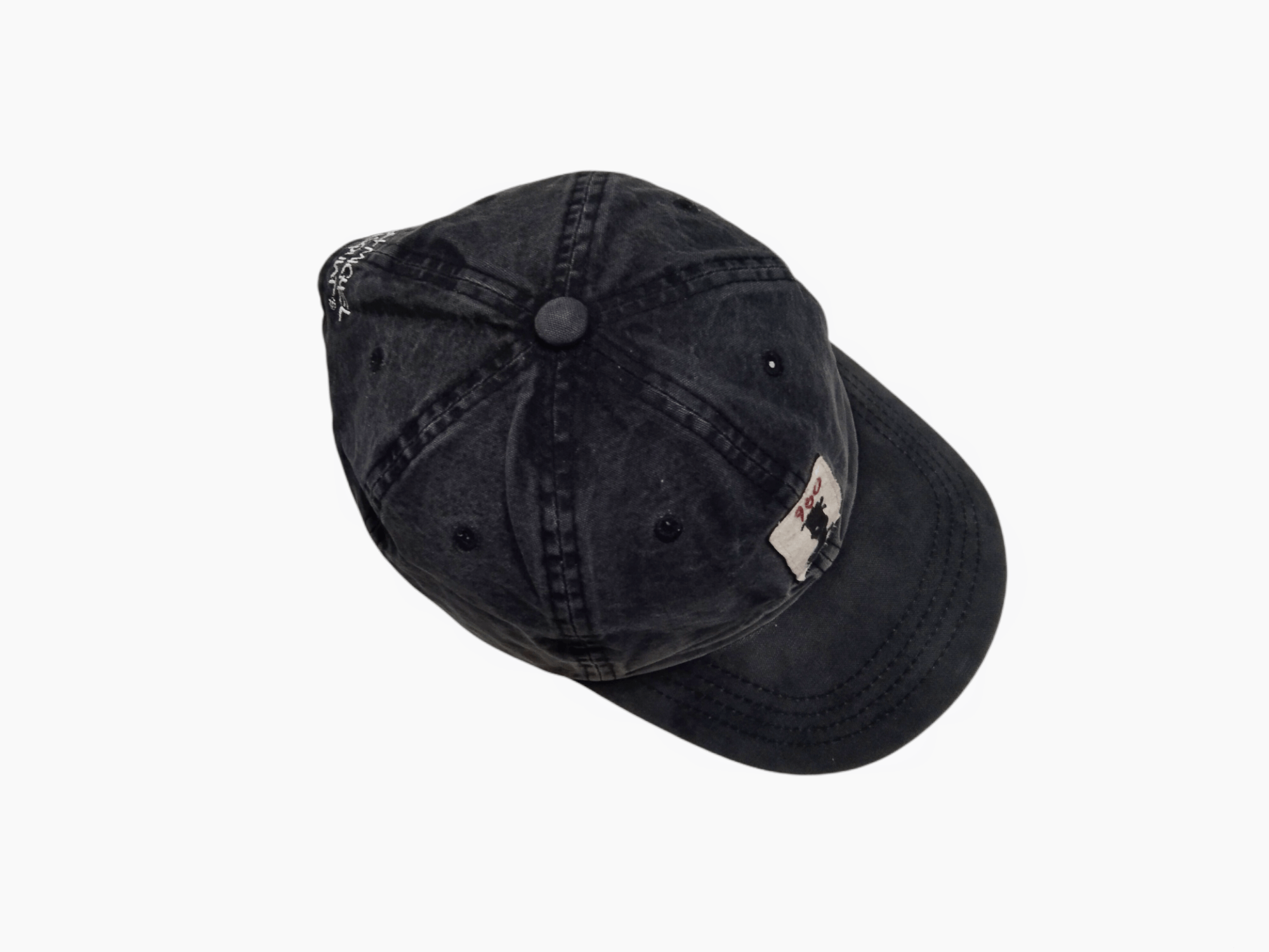Japanese Brand × Jean-Michel Basquiat × Vintage JEAN MICHEL BASQUIAT BLACK WASHED DENIM STRAPBACK Size ONE SIZE - 10 Thumbnail
