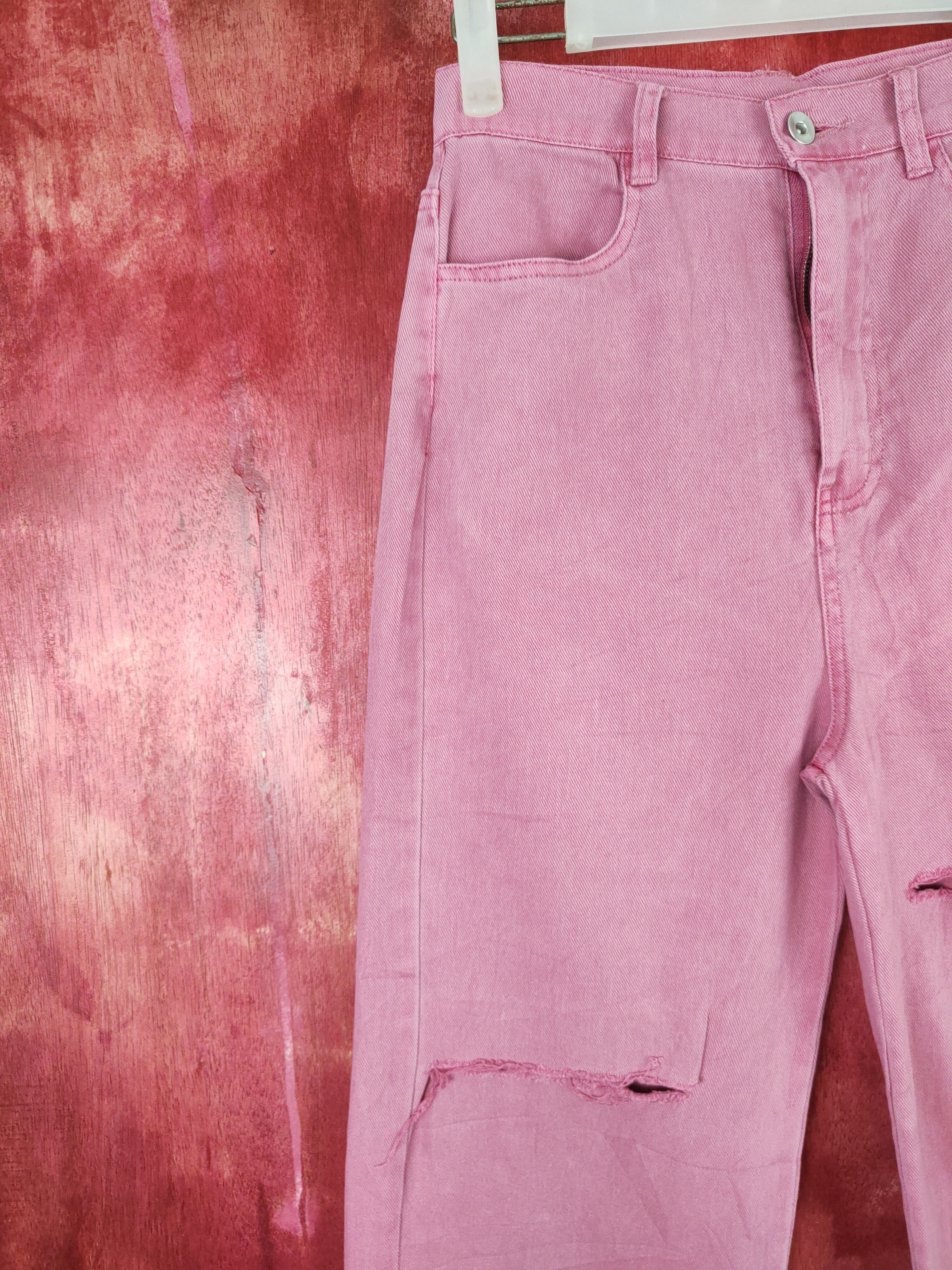 Japanese Brand Nice Claup Pink distressed Ripped Pants #S632 Size 27" / US 4 / IT 40 - 3 Thumbnail