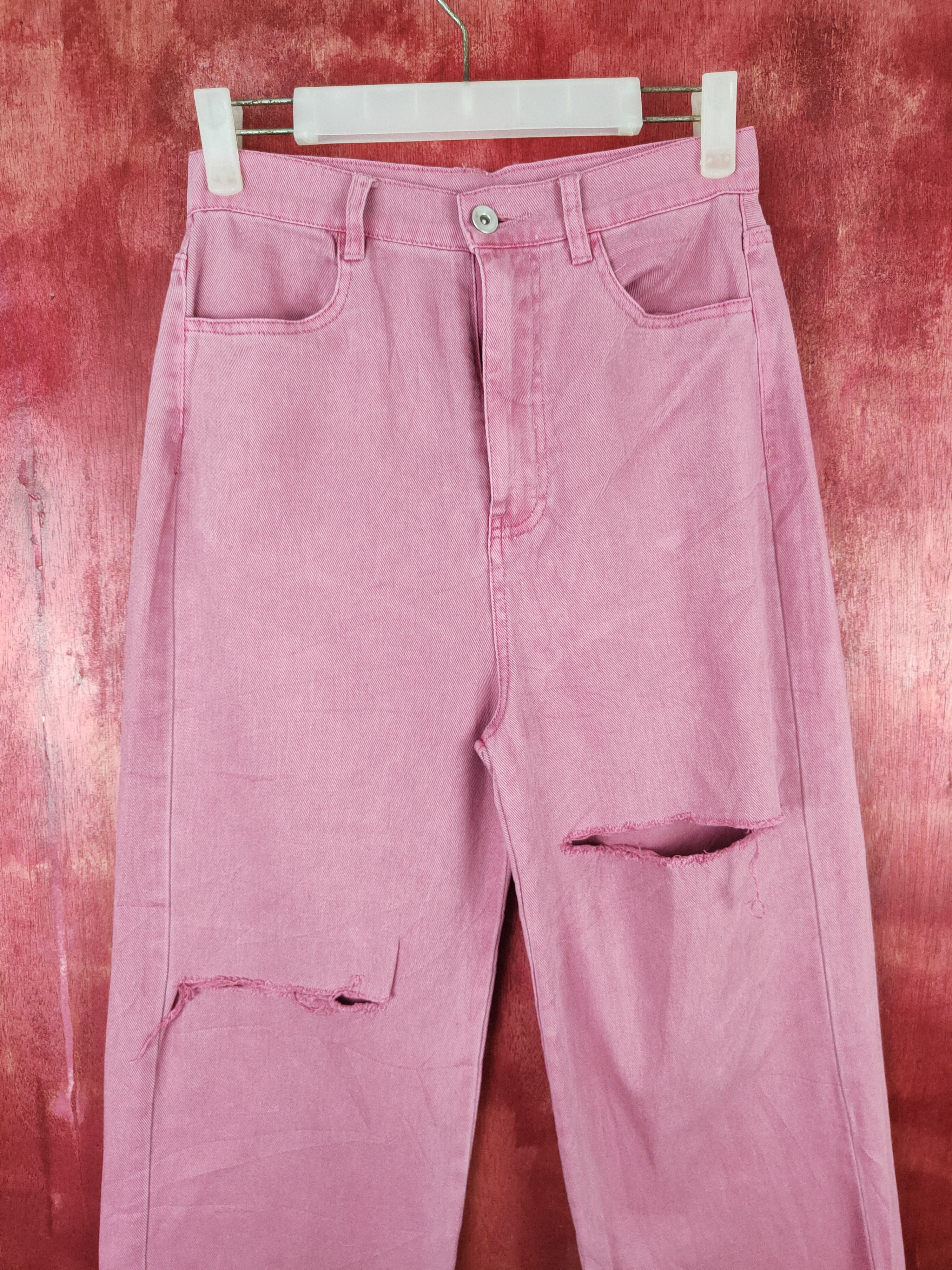 Japanese Brand Nice Claup Pink distressed Ripped Pants #S632 Size 27" / US 4 / IT 40 - 2 Thumbnail