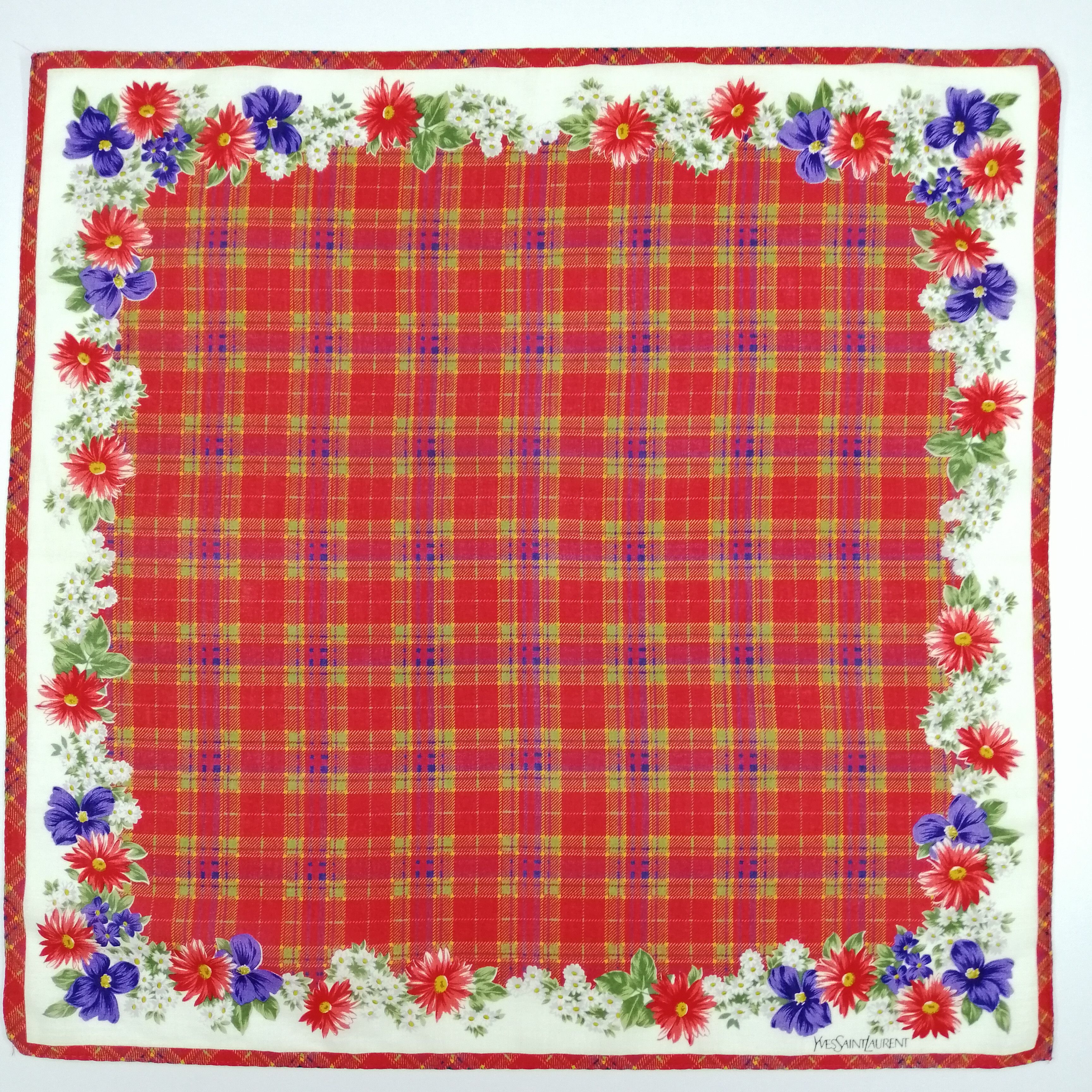 Vintage × Yves Saint Laurent Yves Saint Laurent Handkerchief/Neckerchief/Scarves-KD1123 Size ONE SIZE - 2 Thumbnail