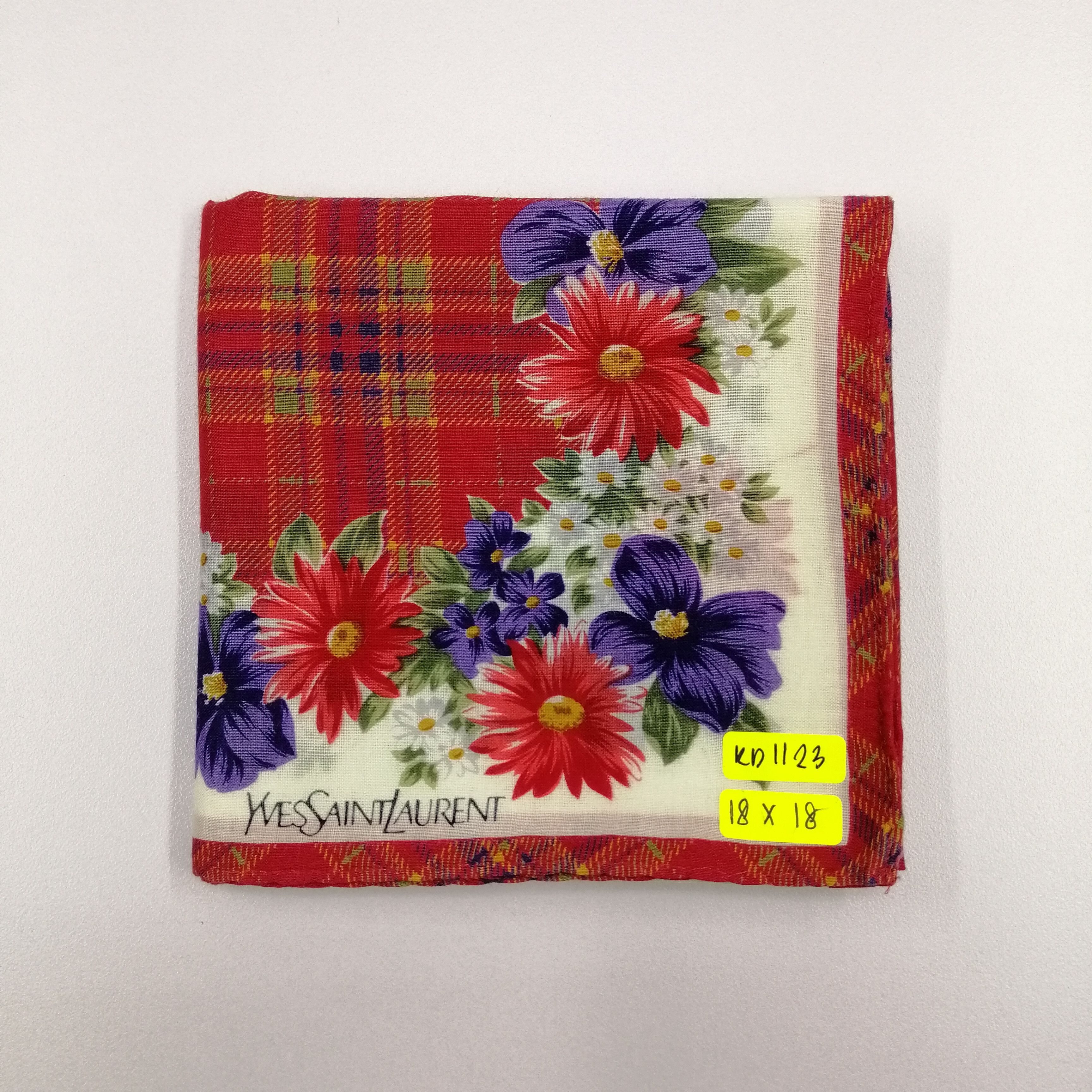 Vintage × Yves Saint Laurent Yves Saint Laurent Handkerchief/Neckerchief/Scarves-KD1123 Size ONE SIZE - 5 Thumbnail