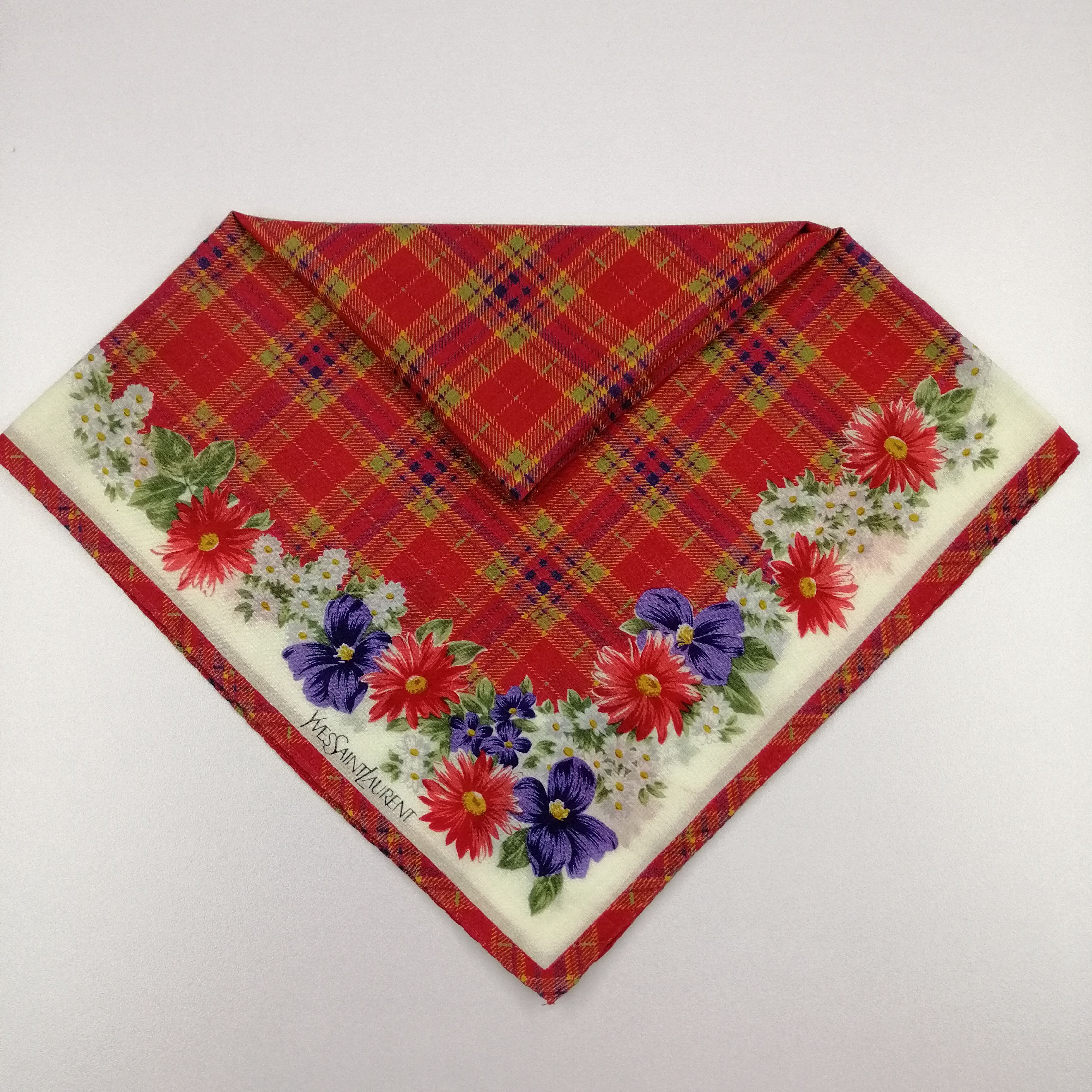 Vintage × Yves Saint Laurent Yves Saint Laurent Handkerchief/Neckerchief/Scarves-KD1123 Size ONE SIZE - 4 Thumbnail
