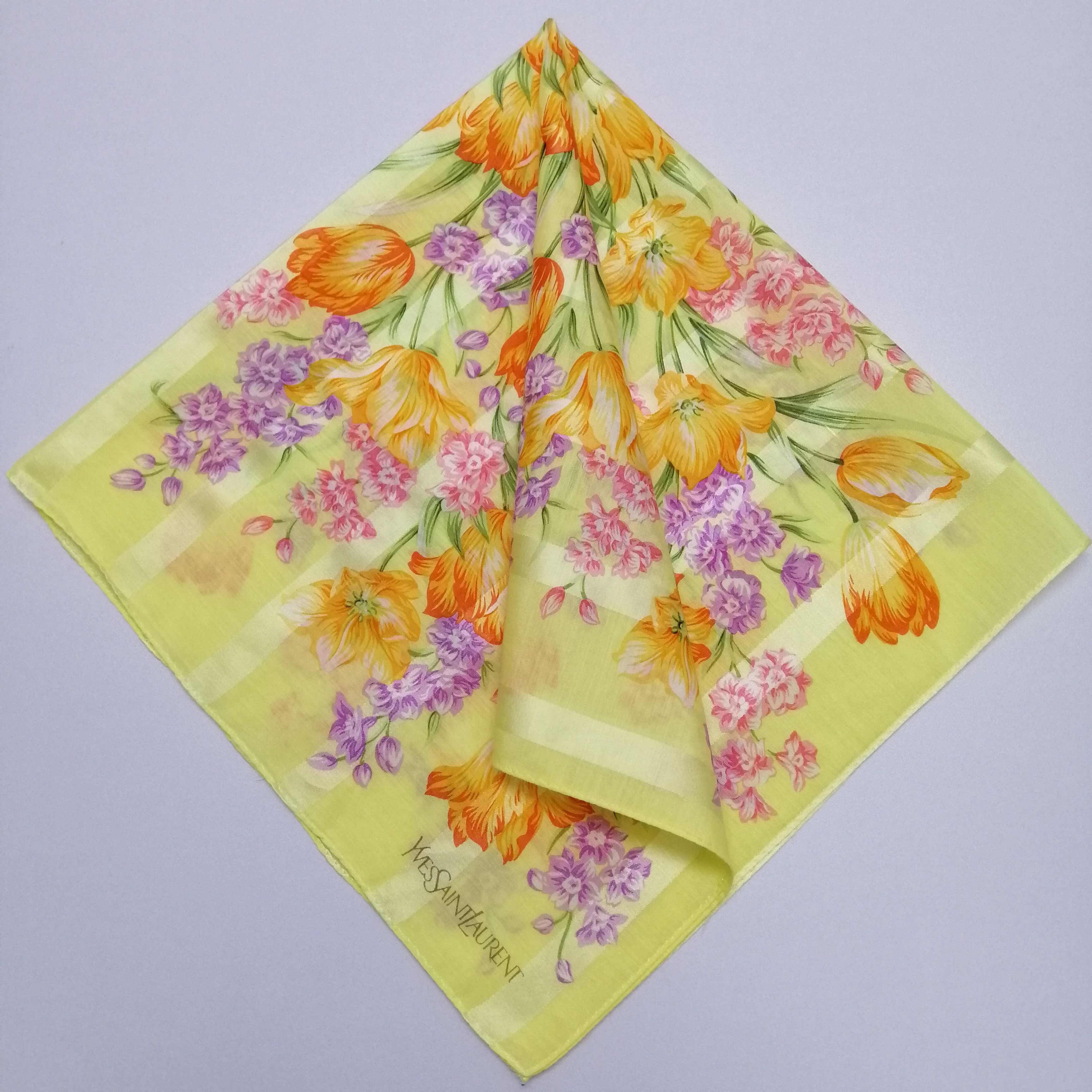 Vintage Yves Saint Laurent Handkerchief/Neckerchief/Scarves-KD1150 Size ONE SIZE - 1 Thumbnail
