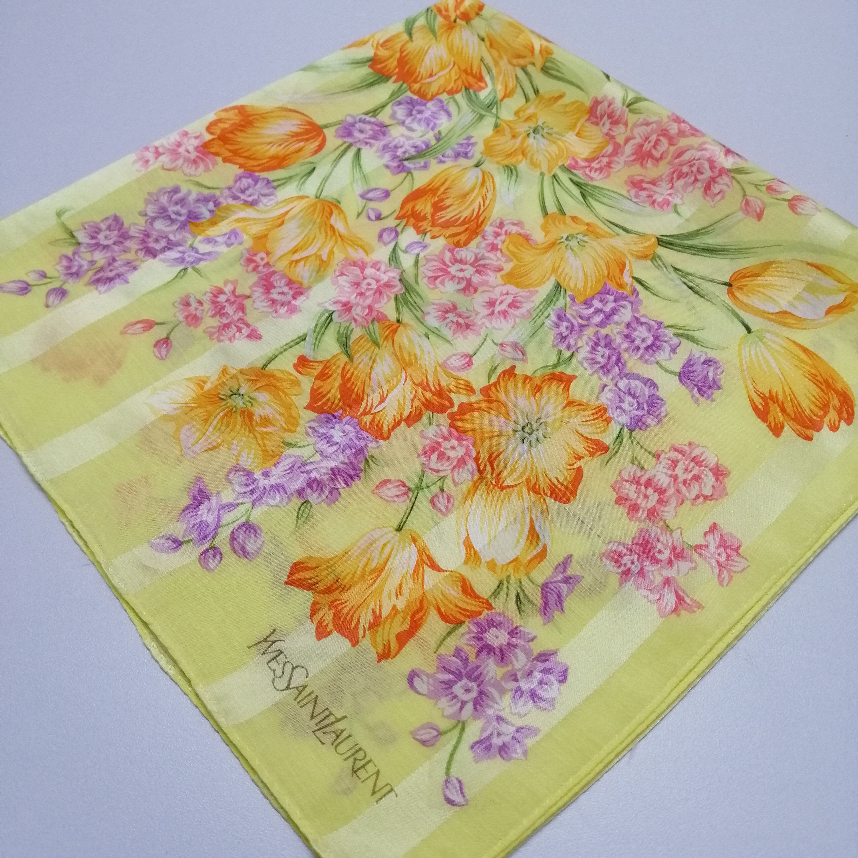 Vintage Yves Saint Laurent Handkerchief/Neckerchief/Scarves-KD1150 Size ONE SIZE - 5 Thumbnail