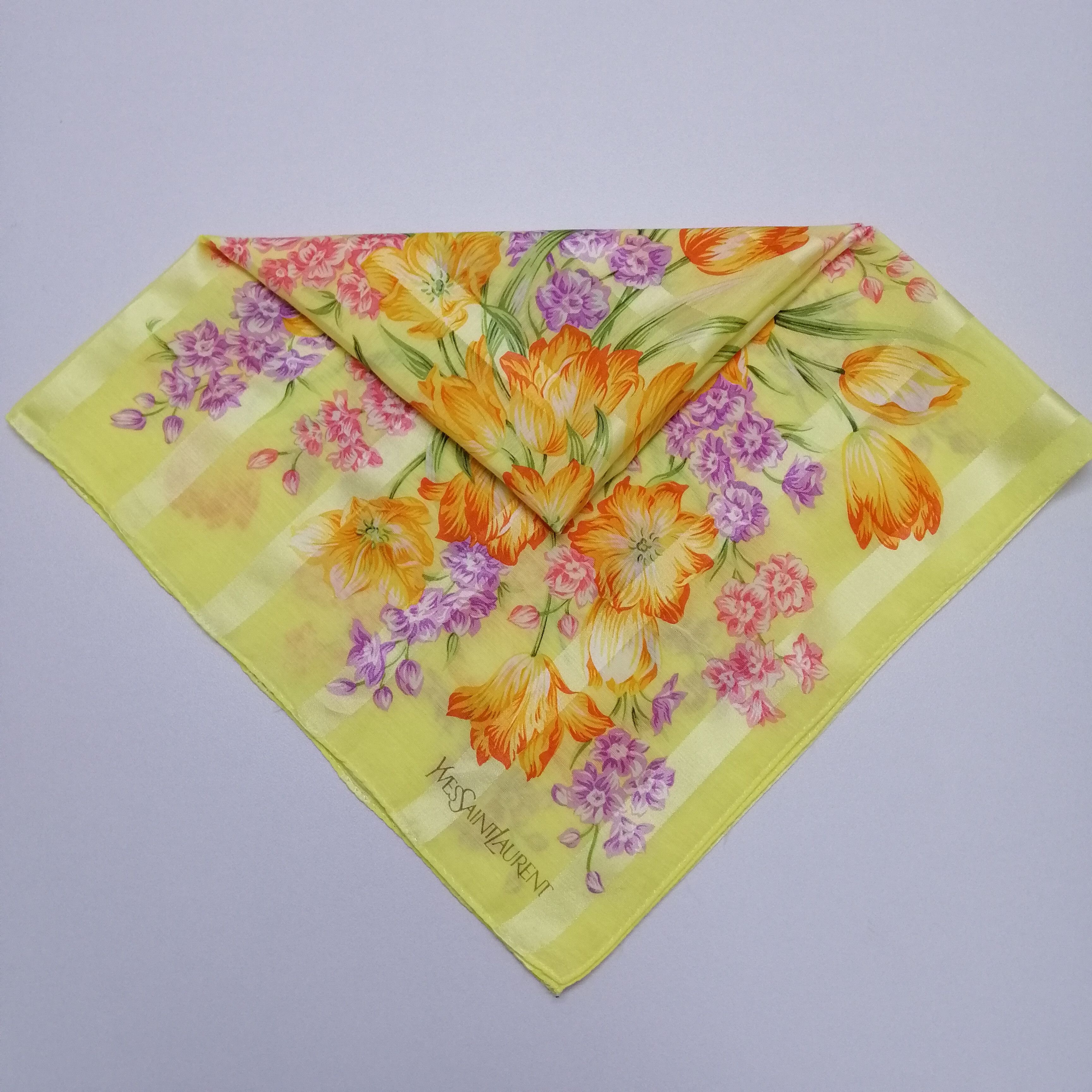 Vintage Yves Saint Laurent Handkerchief/Neckerchief/Scarves-KD1150 Size ONE SIZE - 7 Thumbnail
