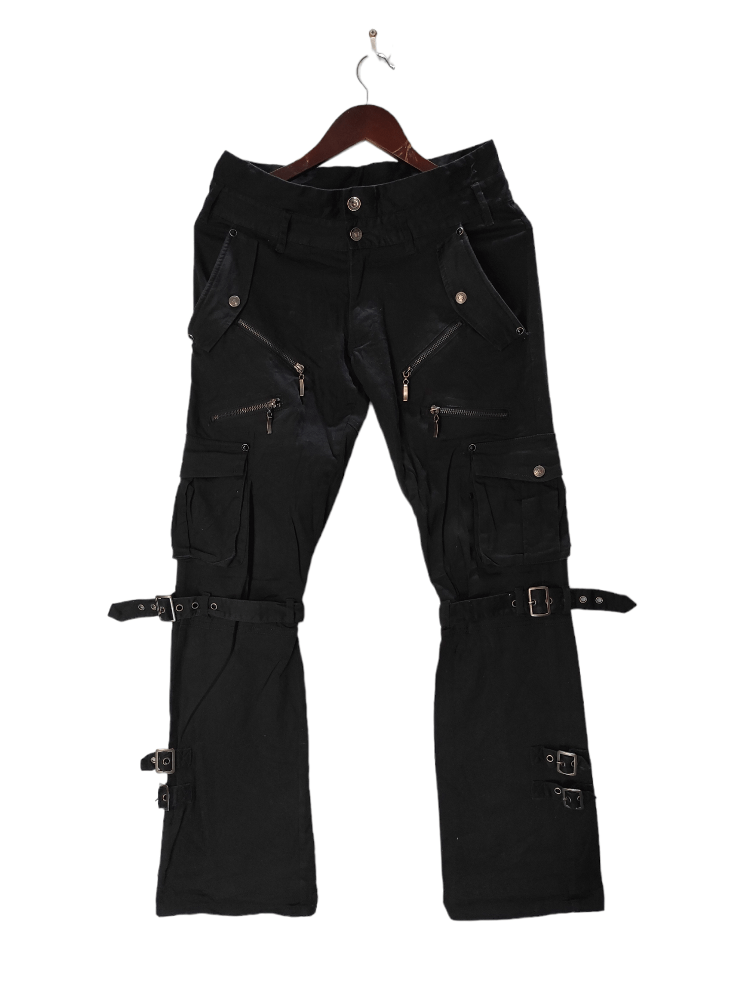 image of Beauty Beast x Hysteric Glamour Semantic Design Cargo Bondage Flare Pants in Black, Men's (Size 30)