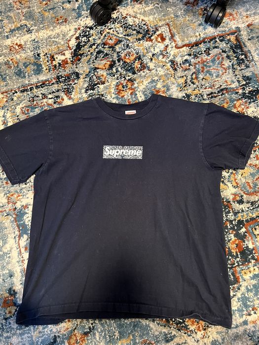 Supreme Supreme Bandana Box Logo Tee “Navy” | Grailed