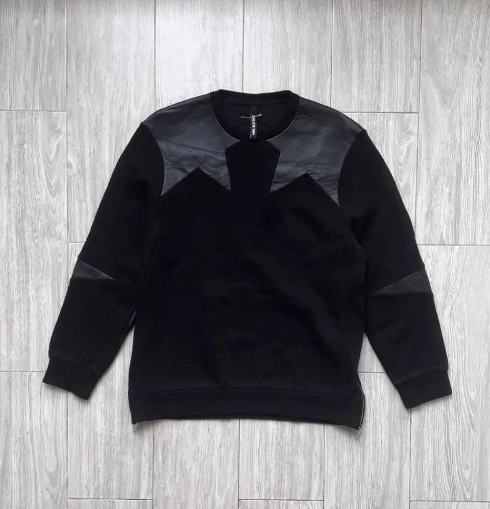 Neil barrett pop art faux leather-panelled borded