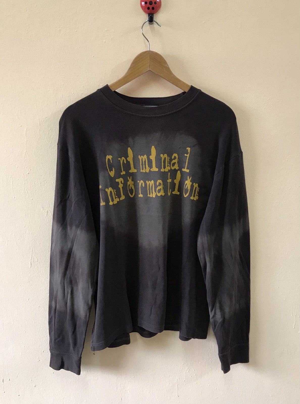 Vintage Criminal Information long sleeve tee/ made in Italy, image size:1188x1596