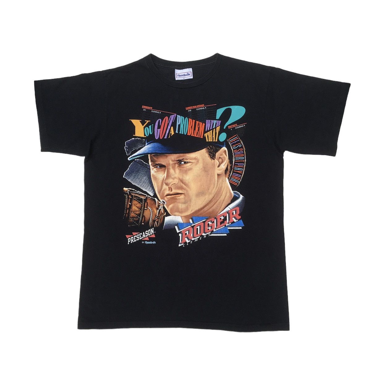 image of Mlb x Reebok Vintage Roger Clemens By Reebok in Black, Men's (Size Large)
